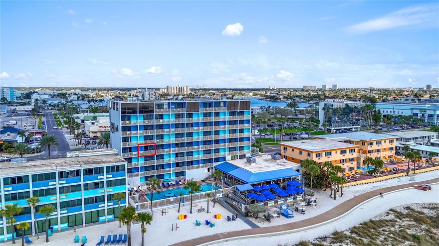 Luxurious Gulf-Front Studio at the Iconic Bilmar Beach Resort available now!  Experience the ultimate turn-key investment and vacation getaway.  This upgraded, 3rd-floor studio offers 330 sq\ ft of open-concept living, positioned directly on the Gulf of Mexico. Relax on your private balcony and take in panoramic views of pristine white sands and world-famous sunsets.
The unit is fully equipped for comfort and convenience, featuring: 2 Queen-size pillow-top beds, comfy seating, and a 55-inch flat-screen TV, kitchenette with custom cabinetry, granite countertops, a flat-top stove, mini-refrigerator, microwave, and coffee maker.   The VIEW is amazing with floor-to-ceiling windows that bring the Gulf of Mexico right into your living space.  Ownership includes access to the Bilmar’s premium resort lifestyle featuring 2 heated pools, a hot tub, fitness center,  beach volleyball, and an expansive sundeck.  On-site dining at the famous Sloppy Joe’s Restaurant & Bar and Waves Beach Bar.   The Investment...Enjoy a truly hands-off ownership experience.  The professional staff at the Bilmar manages all pricing, bookings, and cleanings.  Under the management agreement, owners are allowed up to 42 personal days per year, making this the perfect blend of a personal beach retreat and a revenue-generating asset.  Don’t miss your chance to own a piece of paradise on a world-famous beach!