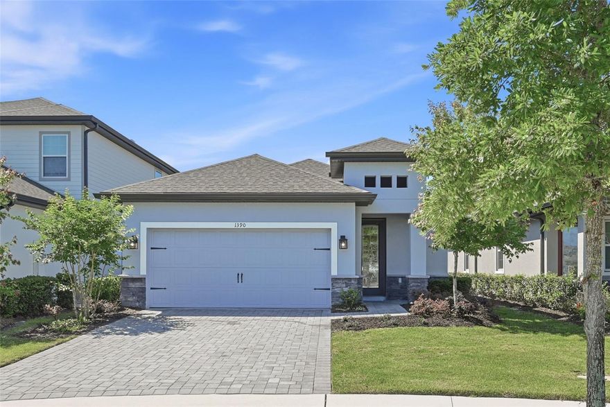 RARE, PREMIUM Cul-de-Sac Gem: 3BR/2BA, 1,570 sq ft home in Reunion Village! Neighborhood amenities include a 5 acre water park, 3 championship golf courses, fitness centers, arcade game room, 7 pools, and 7 on-site restaurants. Thirty minutes from the magic of Disney and Universal without sacrificing peace and quiet. This home sits on a premium, 6,057 sqft lot at the end of a private cul-de-sac with only two other neighbors and the yard that backs onto a protected conservation area—ideal for building your dream outdoor paradise. No rear neighbors, no thru-traffic, just pure relaxation. There is no yard work to worry about; landscaping and lawn care are done for you so you have time to enjoy the nearby recreation activities. The upgraded home features are white 42” kitchen cabinets, a beautiful island, with quartz on all surfaces, walk-in pantry, GE kitchen appliances and an incl. washer/dryer. The home is fully furnished with HD TVs in every room, making it move-in ready for a family or available for immediate short-term rentals. Two of the backyard photos are staged, to show the potential of landscaping.