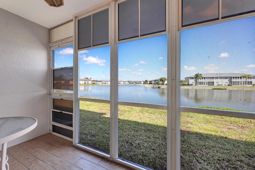 Wake up to peaceful lake views in this charming 2-bedroom, 2-bath ground floor condo nestled in the heart of Lake Suzy. Built in 1987, this well maintained residence offers a comfortable and inviting layout perfect for year-round living or a seasonal retreat. Enjoy a bright and airy living space that flows effortlessly to your private lanai, where you can relax with your morning coffee while taking in serene waterfront scenery. The spacious primary suite features its own en-suite bath and large walk-in closet, while the second bedroom provides flexibility for guests or a home office. Interior laundry for added convenience. Whether you're looking to unwind at the swimming pool, explore nearby golf courses, or enjoy the quiet charm of this desirable community, this condo offers the ideal blend of location, comfort, and value. Don’t miss your opportunity to own a slice of Florida paradise. Great location with plenty of shopping and dining choices a short drive away. Be sure to check out the two virtual tour links, walkthrough video and 3D virtual tour.
