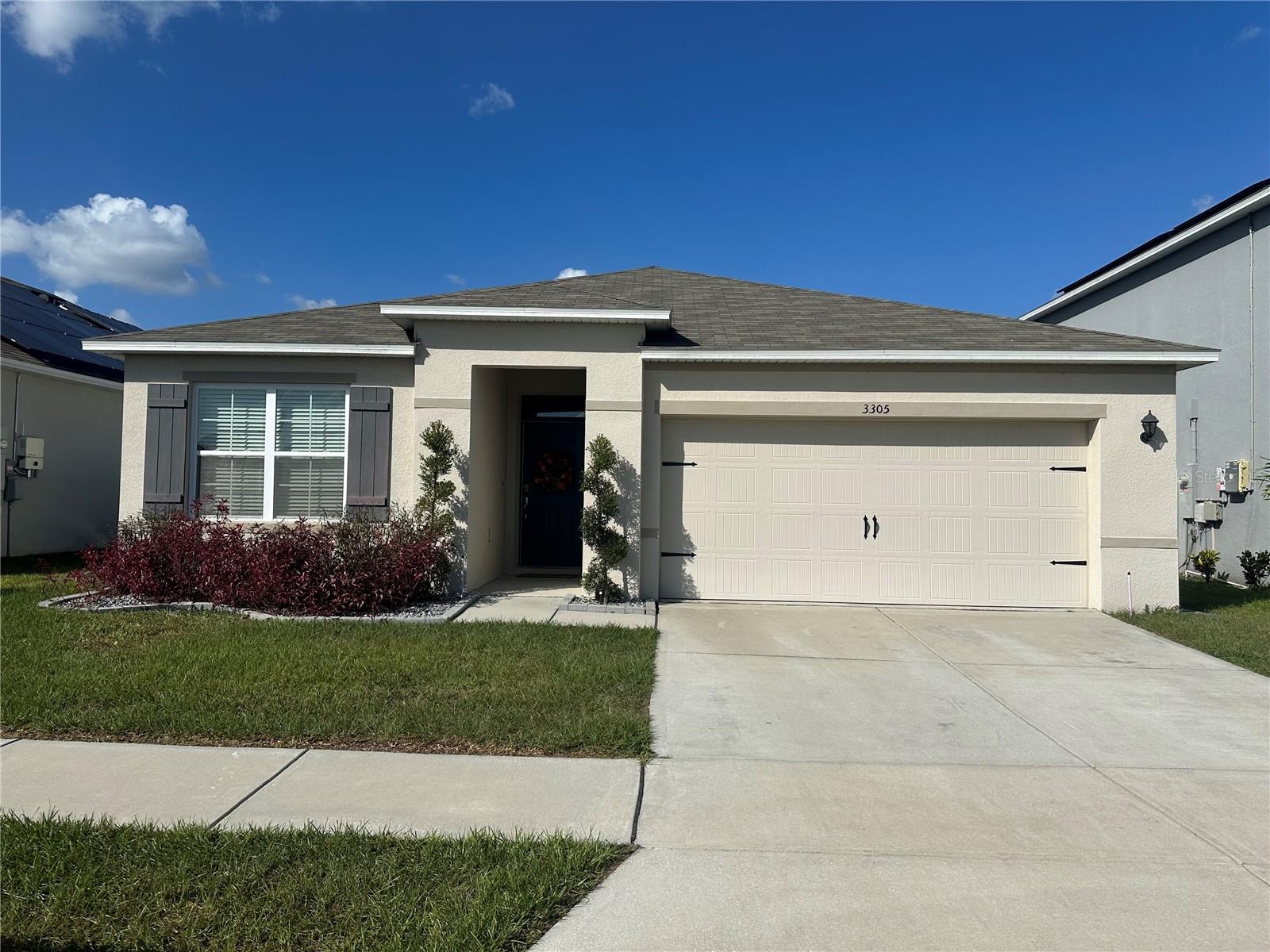 Short Sale. ***SHORT SALE*Discover Your Dream Home at Lakeside Landing! Welcome to this immaculate home in the picturesque community of Lakeside Landing! This property offers the ultimate in modern living, combining comfort, style, and functionality. It's move-in ready and equipped with smart home technology, energy-efficient windows, and solar panels to help you save on energy costs. Plus, enjoy the privacy of having no rear neighbors and a fully fenced large yard. Recent Upgrades and Features Flooring: Experience the elegance of luxury vinyl flooring throughout the home, with upgraded plush carpeting in the primary bedroom. The bathrooms boast stylish tile flooring. Bathroom Updates: Enjoy the convenience of brand-new toilets and an updated guest bathroom that features a new vanity and mirror. Kitchen Enhancements :Crown molding on kitchen cabinets Added cabinet hardware, Stunning new backsplash, Farm-style door leading to the pantry New wooden pantry shelves Additional Interior Features: Ceiling fans in both the primary bedroom and living area Neutral color scheme with fresh, whole-house interior paint Outdoor Living Relax and unwind on your screened-in porch while overlooking your spacious, fenced yard. It's the perfect spot for enjoying a morning coffee or evening gatherings with friends and family. Community Amenities Lakeside Landing offers a variety of community features to enhance your lifestyle, including: Resort-style pool: Dive into relaxation and enjoy the sun by the pool. Ideal Location Convenience is at your doorstep with easy access to major highways like 27 and I-4. Nearby attractions include Legoland, Disney World, and Universal Studios, making this home an ideal location for entertainment enthusiasts. Additionally, Posner Park is just around the corner for all your shopping needs. Don't miss the opportunity to make this like-new, energy-efficient home yours. Come check it out and experience the best of Lakeside Landing living!*