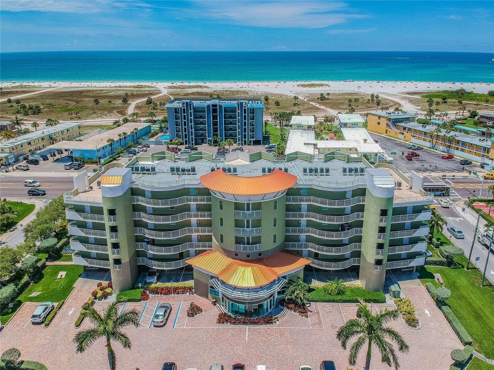 Discover the perfect balance of coastal charm and income potential in Unit 402 at Crystal Palms Beach Resort. This spacious two-bedroom, two-bath condo is ideally positioned on the fourth floor and offers a partial view of the Gulf from a covered balcony—an ideal setting for morning coffee or winding down at sunset. Generating $50,319 in rental income in 2024 and $21,564 from January through May 2025 alone, this unit is already a strong performer for vacation rental investors or those seeking a 1031 exchange opportunity. Inside, you’ll find a contemporary kitchen with granite countertops, GE stainless steel appliances, and a convenient in-unit washer and dryer. Both bedrooms are well-appointed with full bathrooms, and the primary suite offers direct balcony access and a separate vanity area for added comfort. Crystal Palms Beach Resort offers resort-style amenities including a heated outdoor pool and spa, tropical landscaping, and assigned under-building parking. The building is constructed with storm-rated features and has no minimum rental restrictions, providing maximum flexibility whether self-managing or using a local rental company. In addition to this unit, the seller has two other condos currently available in the same building (502 & 507). Buyers are welcome to make an offer on this property alone or as part of a package deal. This is a rare opportunity to own multiple income-producing units in one of Treasure Island’s most sought-after resort communities. Schedule your private showing today and explore the potential of owning a piece of the beach—and a stream of steady rental income.