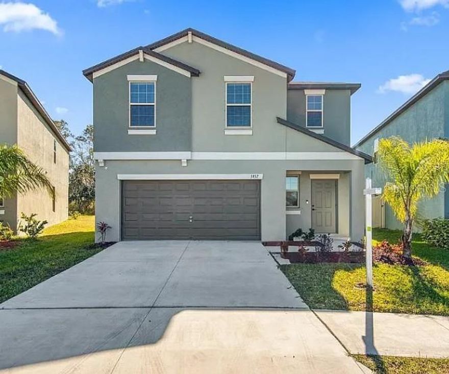 Welcome to 5157 White Chicory Dr., a beautiful rental home located in the highly desirable Apollo Beach, FL community of Lynwood. This spacious 4-bedroom, 2.5 bathroom home offers an open-concept design, perfect for both relaxation and entertaining. As you step inside, you'll be greeted by high ceilings, abundant natural light, and tile flooring throughout the main living areas. The gourmet kitchen features granite countertops, stainless steel appliances, a large center island, and plenty of cabinet space. The adjoining living and dining areas provide a seamless flow, ideal for hosting gatherings. The master suite is a private retreat with a large walk-in closet and an en-suite bathroom boasting dual vanities and walk-in shower. Three additional spacious bedrooms provide plenty of room for family or guests. Outside, enjoy the Florida lifestyle with no rear neighbors, offering extra privacy and tranquility. The home also includes a 2-car garage and energy-efficient features for added convenience. Located in the vibrant Lynwood community, residents have access to top-tier amenities, including pools, fitness centers, playgrounds, walking trails, and a clubhouse. You'll also be close to schools, shopping, dining, and the beautiful Apollo Beach Preserve. Don't miss the opportunity to call this beautiful property your next home. Property is located in an HOA Community. All residents are enrolled in the Resident Benefits Bundle (RBB) for $47.00/mo (not included in rental rate) which includes HVAC air filter delivery (for applicable properties), credit building to help boost your credit score with timely rent payments, liability insurance, identify theft protection, move-in concierge service making utility connection and home service set up a breeze during your move-in, pest control including (Bed bugs, fleas, ticks, mites, weevils, and cockroaches). More details upon application.