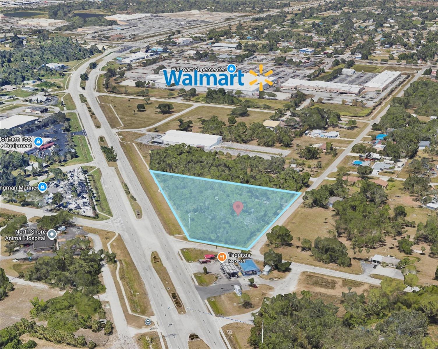 Offered for sale are two adjacent commercial parcels totaling approximately 1.85 acres along the east side of N Cleveland Avenue (U.S. Highway 41) in North Fort Myers, Florida. The properties are located in a high-visibility, high-traffic corridor surrounded by established national retailers, service businesses, and growing residential communities.
• 14500 N Cleveland Ave — ±0.97 acres | Parcel ID: 03-44-24-02-00000.0610
• 14520 N Cleveland Ave — ±0.88 acres | Parcel ID: 03-44-24-02-00000.0600
• Combined Total — ±1.85 acres with ±300 feet of frontage on US-41
Each parcel may be purchased individually or together as a combined assemblage.
Zoning & Land Use
The parcels are currently zoned CS-1 (Commercial Special Office District), which allows for a range of professional, medical, and limited commercial uses. This zoning supports development such as medical offices, professional services, convenience retail, and select personal service uses.
In addition to their current zoning, the parcels carry a Future Land Use (FLU) designation of “Future Urban Areas – Intensive Development”, as defined in the Lee County Comprehensive Plan. This FLU designation supports higher-density and mixed-use development, including residential densities of up to 22 dwelling units per acre and greater flexibility in overall site planning.
Together, the zoning and FLU make these parcels suitable for a range of commercial or mixed-use projects. Rezoning or a Special Exception may be required to unlock certain uses not permitted by right under CS-1.
Development Potential
Given the site characteristics, the location, and the land use framework, the property is well-suited for:
• Fuel, gas, service station with convenience store
• Express car wash or tunnel wash
• Self-storage facility
• Medical or professional office complex
• Assisted living facility or adult care
• Multifamily residential or workforce housing
• Mixed-use retail/residential development
The ±1.85-acre size provides flexibility for single-use or multi-use site layouts, and the ±300 feet of direct frontage on US-41 maximizes accessibility and visibility for traffic-driven tenants or end-users.
Location & Market Context
The property is situated along N Cleveland Avenue (US-41), one of the region’s primary north–south commercial corridors. The immediate area has seen steady development with continued investment in residential, automotive, and service retail uses.
• Traffic Count (2025 AADT): 33,014 CPD
• Distance to Super Walmart: 0.3 miles
• Nearby Retailers: ALDI, AutoZone, McDonald’s, Dollar Tree, Family Dollar
• Access: Quick access to Cape Coral, Downtown Fort Myers, and I-75
Public water and sewer are available at the property line, with electric service provided by LCEC. The site lies within a utility-served urban corridor and requires no offsite infrastructure extensions for typical commercial development.