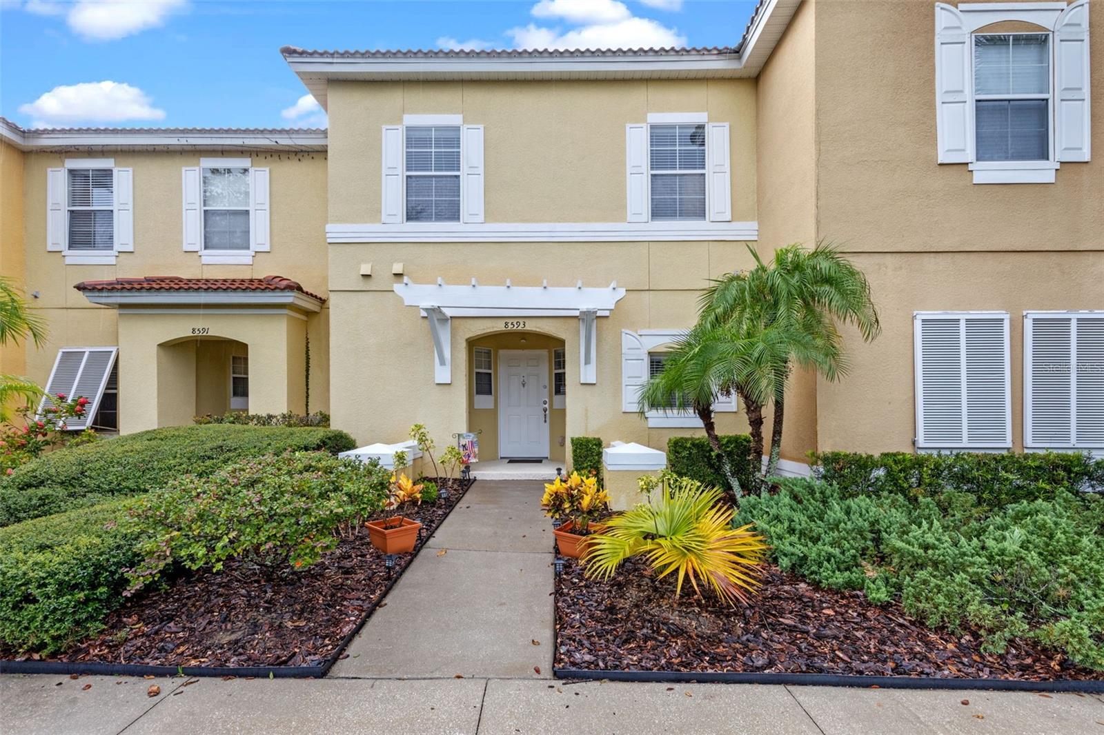 This beautifully maintained 3-bedroom, 2.5-bathroom townhome offers the perfect blend of comfort, style, and convenience?whether you?re looking for a full-time residence, vacation getaway, or short-term rental investment. Step inside to find an open-concept living and dining area filled with natural light, creating an inviting space. The kitchen features modern appliances, ample cabinet space, and a breakfast bar for casual dining. Upstairs, you?ll find three spacious bedrooms, including a primary suite with an en-suite bathroom and walk-in closet. The additional bedrooms are generously sized, perfect for family, guests, or even a home office .Outside, enjoy your private screened-in patio with a hot tub, ideal for relaxing evenings after a day at the parks. Located in the gated community of Encantada Resort, you?ll have access to resort-style amenities including two community pools, a fitness center, clubhouse, playground, walking trails, and 24/7 security.
Just minutes from Walt Disney World, shopping, dining, and golf courses, this property is a true gem.