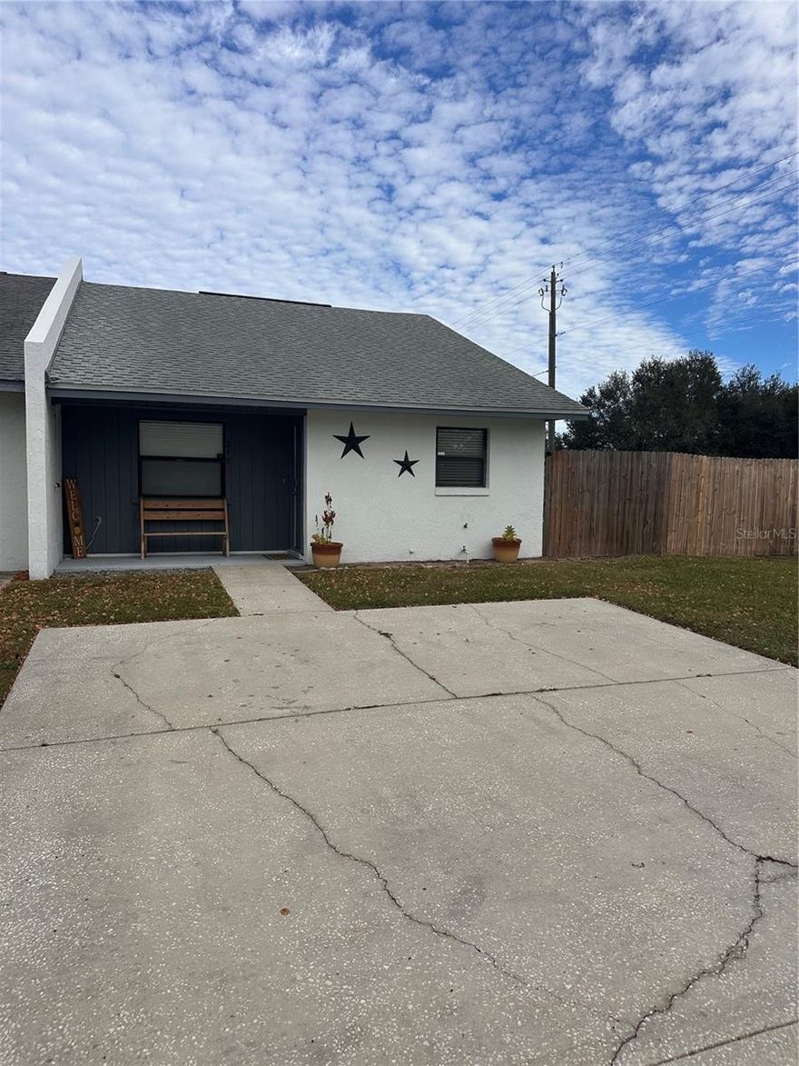 Welcome Home!  This is a beautifully maintained duplex featuring 2 bedrooms and 2 full baths.  In addition, it has a bonus room that could be used as a 3rd bedroom, dining room or office.  The primary bath has a brand new bathroom down to the plumbing.  The home has a brand new fence, AC and has been newly painted.  This home also has permanent exterior accent lighting with customizable holiday and event colors.