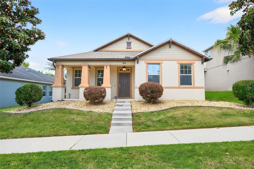 One or more photo(s) has been virtually staged. NEW ROOF 2025 ~ NEW DISHWASHER 2025 ~ UPDATED A/C 2024 ~ NEW WASHER & DRYER 2024 ~ FRESH INTERIOR PAINT 2024, NEW LANAI SCREEN 2024, and NEW CARPET 2024 – this move-in ready 4-bedroom, 2-bath single-story home in Emerson Park delivers comfort, style, and a fantastic Apopka location! From the moment you arrive, the COVERED FRONT PORCH, attractive landscaping, and rear-facing 2-car garage create welcoming curb appeal in this well-maintained community known for its quiet, peaceful setting. Inside, the light, bright flowing floor plan offers a versatile layout with both FORMAL and CASUAL LIVING SPACES designed for everyday living and entertaining. The foyer opens to flexible formal living and dining areas, which flow naturally into the casual dining/breakfast nook, spacious kitchen, and family room beyond. French doors lead to an EXTENDED TRAVERTINE SCREENED LANAI, creating an ideal INDOOR/OUTDOOR LIVING space perfect for relaxing or hosting family and friends. The kitchen is well equipped for the home chef, offering ample cabinet and counter space, a BREAKFAST BAR and SEPARATE ISLAND, STAINLESS STEEL APPLIANCES, granite countertops, complementary backsplash, and pantry storage. Your private PRIMARY SUITE is tucked away at the back of the home and features a WALK-IN CLOSET and a well-appointed en-suite bath with dual sinks, a soaking tub, and a separate shower. Three additional bedrooms are located along a hallway at the front of the home with a second full bath, offering flexibility for guests, family, or a home office. Throughout the home you will find TILE & WOOD FLOORS in the main living areas, newer carpet in the bedrooms, UPGRADED LIGHT FIXTURES, and ceiling fans in every bedroom and the family room. Living in Emerson Park means enjoying a LOW MAINTENANCE LIFESTYLE with excellent community AMENITIES including a pool, fitness center, and playground, all within a beautifully maintained neighborhood. Location is another highlight – zoned for A-Rated Wolf Lake Middle School and conveniently located near the new Publix, shopping, dining, and major roadways including the 414 and 429, making commuting around Central Florida a breeze. Move-in ready, thoughtfully updated, and ideally located – Emerson Park welcomes you HOME!