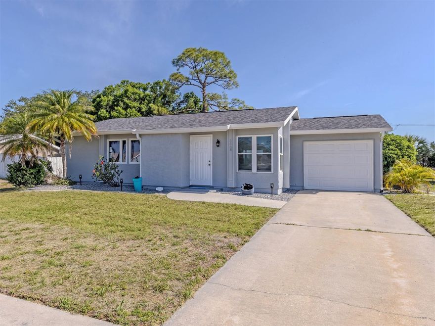 Come see this AFFORDABLE completely remodeled 2-bedroom, 2-bathroom gem with a 1-car garage. This Home offers the perfect
blend of modern comfort and convenient location. Situated in an area with city sewer and water services, this property is a rare find.
As you step inside, you'll immediately notice the stunning upgrades throughout. The home boasts hurricane impact windows,
ensuring safety and peace of mind during stormy weather. The newer 2023 roof adds to the durability and aesthetic appeal of the
residence. Brand new Air Conditioning installed 2024!  Entertain or simply relax in style on the spacious screened lanai, overlooking
a generous yard perfect for outdoor activities or gardening enthusiasts. The lush greenery adds a touch of serenity to your everyday
life.  This prime location puts you within easy reach of Gulf beaches, allowing you to enjoy sun-soaked days and breathtaking
sunsets whenever you desire. Additionally, Warm Mineral Springs, ideal for relaxation and wellness, is just a short drive away. 
Sports enthusiasts will appreciate the proximity to the Atlanta Braves' spring training baseball facilities, offering exciting opportunities
to catch a game and support your favorite team. Don't miss out on this fantastic opportunity to own a beautifully remodeled home in
a sought-after location. Schedule your showing today and start envisioning the vibrant Florida lifestyle that awaits you!