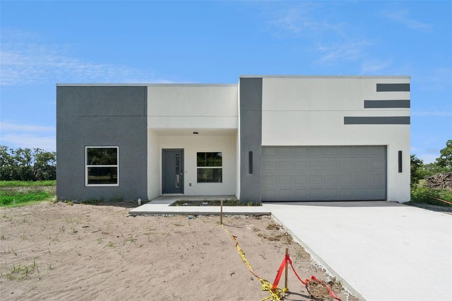 Under Construction. Welcome to this stunning 2026 new construction home offering modern design, quality construction, and peaceful surroundings on over half an acre with beautiful lake views.

This spacious 4-bedroom, 3-bathroom residence features approximately 2,300 sq ft of living space with a thoughtfully designed layout that includes a versatile bonus room or study, perfect for a home office, flex space, or guest area. Inside, you'll find 9-foot ceilings and durable laminate flooring throughout, creating a seamless, open feel.

The heart of the home is the stylish kitchen, equipped with a large island, solid wood cabinetry, quartz countertops, all complemented by a full suite of stainless steel appliances—ideal for both everyday living and entertaining.

The split-bedroom floor plan provides privacy, with generously sized bedrooms. The primary suite offers a walk-in closet, and relaxing retreat with ample space and modern finishes.   A dedicated inside laundry room adds everyday convenience.

Built for efficiency and durability, this home features steel frame construction, impact-resistant Low-E windows, a high-efficiency HVAC system, and spray foam insulation (open and closed cell) in both walls and roof—helping to maximize comfort and energy savings year-round.

Situated on a 0.56-acre lot with serene lake views, the property includes a 2-car garage, concrete driveway, and a modified bitumen roof for long-lasting performance.

Best of all, no HOA, giving you the freedom to enjoy your property without restrictions.

This is a rare opportunity to own a brand-new, energy-efficient home with premium features and scenic surroundings—schedule your private showing today!