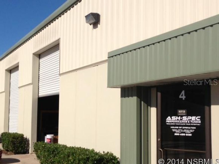 Indestructible concrete tilt wall construction for this commercial/industrial condominium unit. Nicest industrial park in Volusia County. Unit has superb road frontage and signage. Maintenance fee covers water, sewer, building insurance, garbage, outside lighting and ground maintenance. Industrial zoning allows for a wide variety of uses. Locate you business here or park your "toys" for safe keeping (RV, boat and trailers, automobiles...) ;Water: City