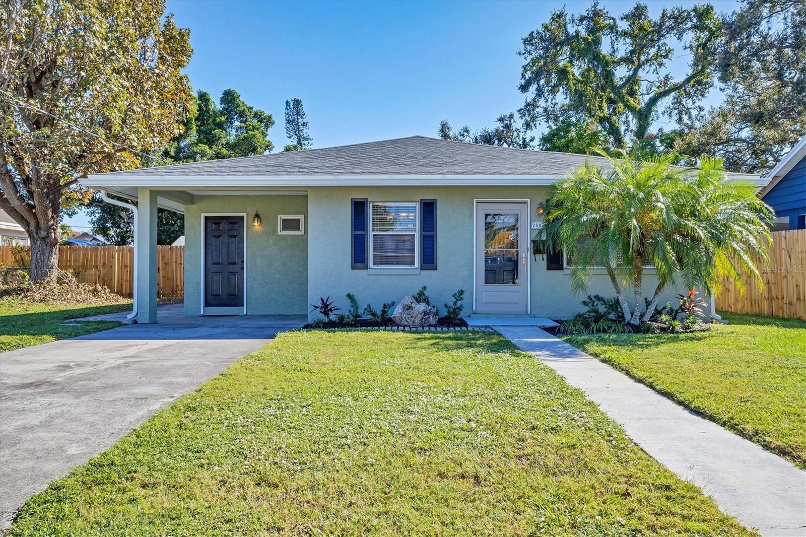 Welcome to this charming mid-century home tucked away in a quiet, well-established neighborhood in the heart of West Bradenton. Requiring no HOA or deed restrictions, this property provides endless opportunities for personalization and enjoyment. Located just one block from Manatee High School and only minutes from downtown Bradenton, shopping, dining, and the pristine beaches of Anna Maria Island, the home combines classic charm with everyday convenience. Situated in Flood Zone X, no flood insurance is required, and the property has sustained no hurricane damage. Upgrades completed in September 2025 include a new roof, rain gutters, luxury vinyl plank flooring, fresh interior and exterior paint, new garbage disposal, and new toilets. A/C and water heaters have been recently updated, ensuring peace of mind for years to come. The spacious backyard is perfect for entertaining, gardening, or adding a future pool, while the oversized shed provides flexible space for storage, a workshop, hobby area, or even a playhouse. Move-in ready and filled with character, this home offers the perfect blend of mid-century charm, modern updates, and an unbeatable West Bradenton location.