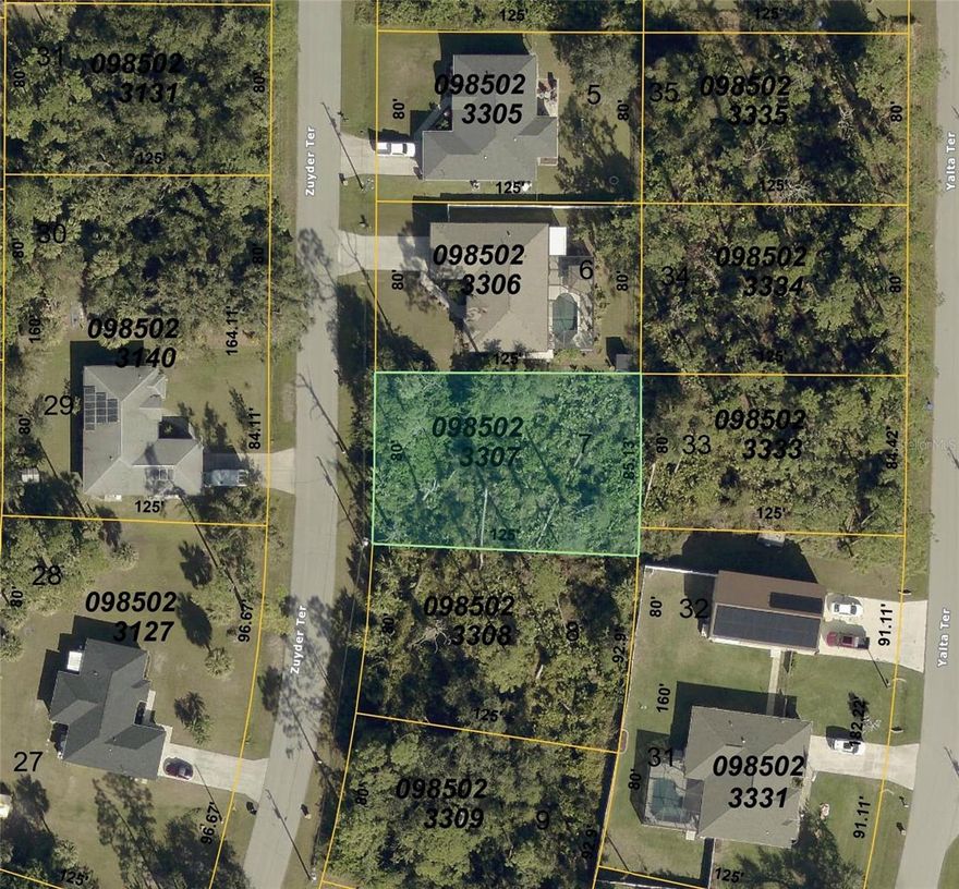 Quiet residential homesite in a growing section of North Port with newer homes already built nearby and additional construction active on the street. Located in Flood Zone X with no HOA, no CDD, and no deed restrictions. Paved road access with easy access to I-75, shopping, restaurants, and daily conveniences. The lot borders an existing single-family home, making it easier to visualize placement, access, and future construction compared to many undeveloped North Port lots. Ideal for buyers looking to build a primary residence, seasonal home, or long-term investment in an established residential area.