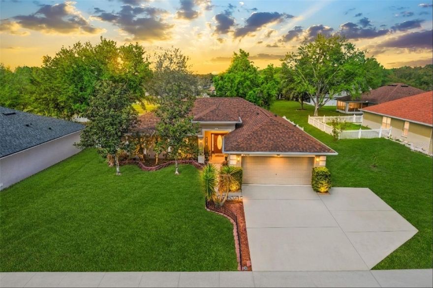 Welcome to your front-row seat to Florida living—right on the golf course in Sherman Hills!

This beautifully refreshed 4-bedroom, 2-bath home offers 1,799 square feet of thoughtfully designed space with a split-bedroom layout that gives everyone room to breathe. Step inside and you’ll immediately notice the soaring cathedral ceilings and natural light pouring in, creating an open, airy feel throughout the main living areas.

The kitchen is the heart of the home, featuring stainless steel appliances, a breakfast bar for casual dining, a closet pantry, and plenty of cabinet space. Whether you're hosting friends or enjoying a quiet night in, the seamless flow into the dining and great room makes everyday living effortless.

The primary suite is tucked away for privacy and features a spacious walk-in closet and an en-suite bath complete with dual sinks, a garden tub, separate shower, and private water closet.

Major updates provide peace of mind, including a brand new roof (2024) and new A/C system (2024)—a huge advantage for today’s buyers. Looking for your Florida winter home? This home is being offerred with all the furnishings included... this home is truly move-in ready.

Step out back and take in serene views of the 18th tee box at Sherman Hills Golf Course. Enjoy your morning coffee or evening sunsets from your open porch while watching the game unfold—no membership required, as the course is open to the public.

Outdoor enthusiasts will love being just minutes from the Ridge Manor Trailhead of the Withlacoochee State Trail, perfect for biking, walking, or weekend adventures.

Located with easy access to I-75, shopping, and dining, this home combines peaceful surroundings with everyday convenience—all with a low HOA of just $50 quarterly.

If you’ve been searching for an affordable, move-in ready home with views, updates, and lifestyle—this is the one. Schedule your showing today before it’s gone.