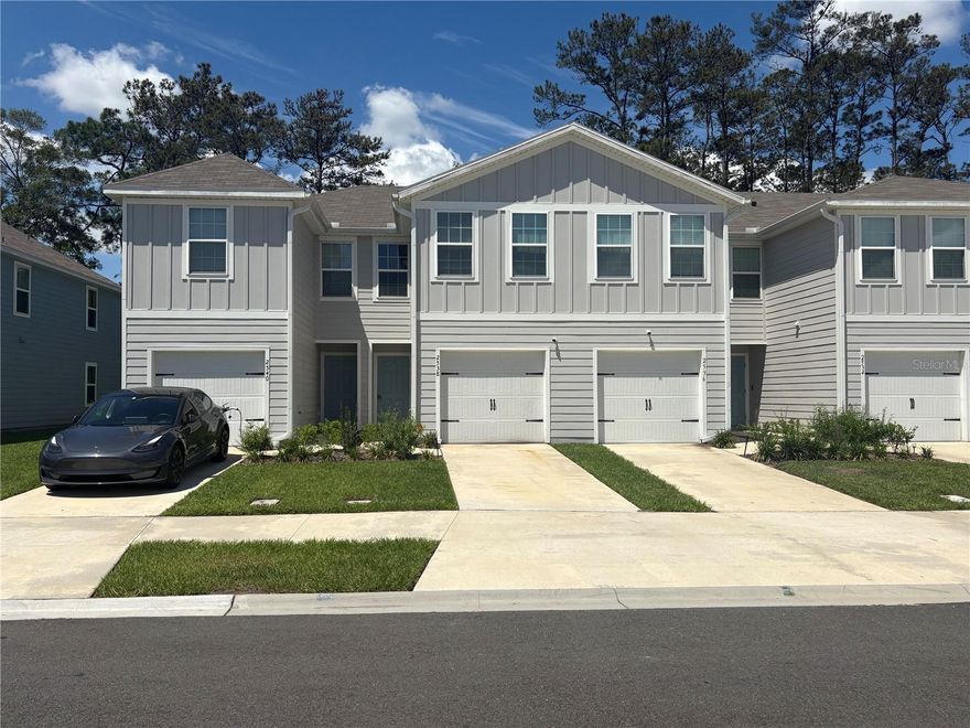 Short Sale. Welcome to this beautifully designed 3-bedroom, 2.5-bath townhome built in 2024 in the desirable Sadler Trace Townhomes community. This two-story home features an open-concept floor plan with a spacious living and dining area, modern kitchen with island, pantry, and stainless-steel appliances. Upstairs offers a split-bedroom layout including a generous primary suite with walk-in closet and private bath. Additional highlights include tile flooring in main living areas, attached 1-car garage, covered patio, and low-maintenance living with HOA-managed exterior services. Conveniently located near shopping, dining, schools, and major roadways with easy access to downtown Jacksonville and NAS Jacksonville.