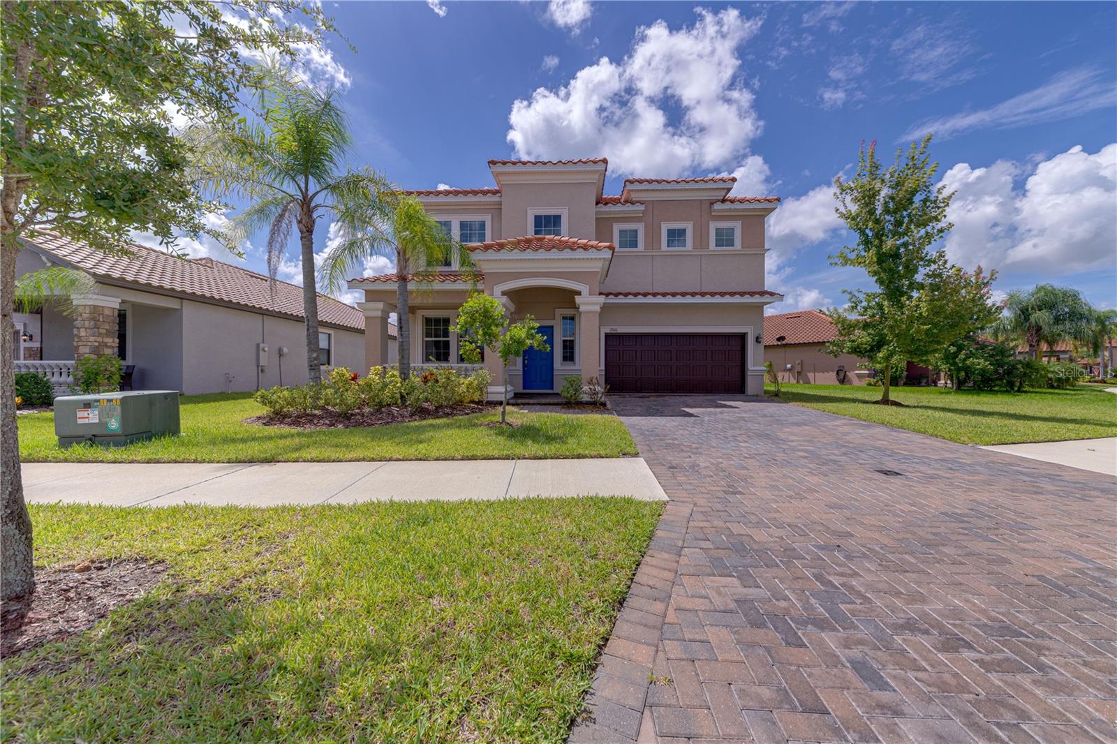 Exquisite masterpiece built in 2018 by Lennar, located in the gated community of Waterleaf in Riverview. This stunning residence features over 2,500 square feet of living space and over 7000 square feet of lot space is perfectly positioned along the beautiful water view named PONDY. As you step through the front door, you will see the Unique appearance design featuring tile roofs, delicate front porch, and Floridian Landscape. Entering the residence, cozy and warm throughout the home. The gourmet kitchen features a massive marble island, top-of-the-line appliances, ornate lightings and a double French doors refrigerator. Drinking a cup of coffee in the morning and enjoy the beautiful Waterview in the back patio. The primary suite features a double vanity sinks, designable bathtub and Oversized walk-in shower. The Waterleaf community features ULTRAFI, maintained playground, Swimming pool, walking trails, basketball court, dog parks, and clubhouse.