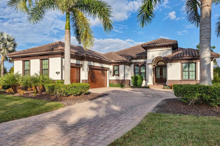 Introducing 3519 Founders Club Drive within the gates of one of the most prestigious golf course communities in Sarasota.
Original owner who built the home with Lee Wetherington prior to the pandemic craze, this home had the best of the best vendors, contractors, and project managers who paid attention to every single detail. One of the most amazing attributes of this home is the interior homesite itself boasting half an acre of deeded, private conservation preserve in the rear and full privacy in the front of the home. The house has a very deep setback, yet still has a huge backyard. Additionally, the home is situated to have privacy on all sides which allows for total seclusion while relaxing in the pool, spa and enjoying the built in fire pit that is connected to the natural gas lines. Enjoy the rarely used and pristine outdoor kitchen while enjoying the spa which has a brand new gas heater. This house is a true four bedroom home plus an office/den all surrounding a beautiful great room with faux wood beams, spacious kitchen, stainless steel appliances, huge kitchen island, built in ovens and more!  The front room is an ensuite that is perfect for your out of town visitors.  The third bath doubles as a pool bath and guest bath.  The laundry room is adjacent to the large storage room which has so much potential as a wine room and bar.  The three car garage is enlarged to provide for additional space to house those large SUV's, toys, bikes, golf carts, etc.  Founders Club is a 24 Hour, fully manned, gated community surrounding acres upon acres of nature, wetlands, and preserve giving its residents boundless peace of mind and serenity.  Each homesite is at least 1/3 of acre providing plenty of elbow room between your lovely neighbors.  There is a wonderful recreation center with yoga classes, pilates, fitness classes, playground, sport court and tennis courts.  Membership at the Founders Club Golf Club is optional.  Enjoy the perks and advantages of living in a golf course community or if you decide to join, the Golf Club has a plethora of events and activities on a regular basis.  Possessing their own wine connoisseur and one of the most respected Chefs in the area, the Golf Club has social options for everyone, including non-golfers.  The golf course itself is a Robert Trent Jones, Jr. designed masterpiece with 18 championship holes of unlimited play and unprecedented access to the golf course with its limited and private membership.  The Founders Golf Club has less than 220 full equity golf members which means whenever you wish to golf, you will have access to play!  If you don't feel up to golfing, reap the benefits of the meticulously maintained practice areas with Titleist Pro V1x golf balls.  If you feel up to venturing outside the gates, Founders Club is less than 20 minutes to all of the incredible restaurants and beaches around the downtown areas.  Endless dining and shopping options adorn the Waterside, UTC and Lakewood Ranch areas that are just mere minutes away.  This home is a diamond in the rough and a true gem amongst multi, MULTI million dollar homes.  It represents the BEST value in the Founders Club.  Schedule your private showing today!