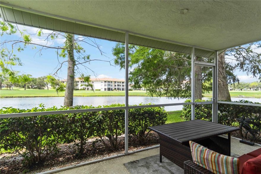 Enjoy Florida living in this 2 bedroom 2 bathroom condo with an attached 1 car garage, NO STAIRS and beautiful water views! NEW roof was installed in 2026. Selling TURNKEY furnished.  Located in the sought after TARA Golf and Country Club. While golf membership is optional, the combined monthly fees include building maintenance and insurance, roof maintenance, grounds maintenance, internet, cable with HBO, fitness center, 2 swimming pools, tennis courts, steam room, club house with a restaurant and 60$ monthly food allowance. Conveniently located just minutes from highway I75, Sarasota airport, Lakewood Ranch, UTC Mall, Ellenton Mall, premier shopping and dining. Pristine beaches like Lido Beach and Anna Maria Island, St Armands Circle, Downtown Sarasota is only about 13 miles away.