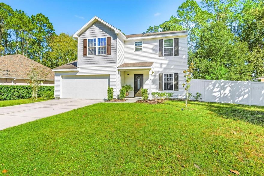 Welcome to this lovely 2-story home at 51 Birchwood Dr., built in 2019, with 1,700 square feet A sprawling family room, bright dining area, flex bonus room and a chef-ready kitchen that’s ready for any culinary experiment. A powder bath keeps guests fresh, while a versatile office/playroom sits just steps from the front door—ideal for a home office, kid’s play zone, or extra storage. Upstairs, all the bedrooms are on the second floor, including a huge primary suite that’s all about privacy and relaxation. LV flooring throughout home with no carpet! It’s close to parks, shopping, and only a 30-minute drive to Daytona Beach and St. Augustine, so you get the best of both worlds—convenience and peace. Step outside to a fully fenced-in backyard and perfect for family entertainment! Schedule a private tour today and make 51 Birchwood Dr. your launchpad to everyday bliss!