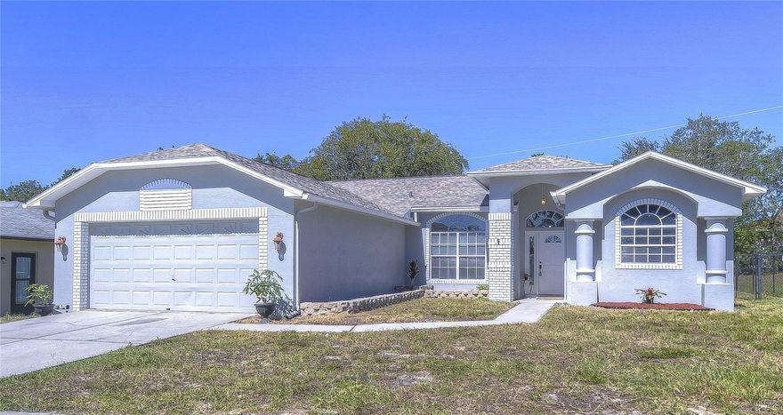 Welcome Home to this fabulous pool home on a quiet cul-de-sac in the Orchid Lake Village subdivision!  Enjoy the true Florida Lifestyle!  Splish Splash in your private heated pool! Dine al fresco in the spacious screened Lanai!  Enjoy being close to Florida's Treasure Coast underwater Springs, Nature Parks, and the beautiful Gulf of Mexico! This one story Ranch style home is great for entertaining or everyday life.  Its desirable split floorplan flows nicely from main areas to bedrooms.  The abundant natural light and southern exposure create the perfect vibe throughout the day and evening. And its full wall of sliders "pocket back" to create a continuous flow between outside and inside if desired. Enjoy the spacious master suite with two closets, vaulted ceilings and an extra large bathroom with double vanities, garden tub and shower.  The updated kitchen has a windowed breakfast nook, and a bar overlooking the living room and lots of counter and cabinet space.  The foyer entrance, vaulted ceilings and dining room area (which could be used as a flexible space)with a radius window add an elegant vibe to the home. And its unique curved walls, arches, and wall shelves are special and unique architectural elements in a home in this price range. You won't feel like you are living in a rectangle box! There is ceramic tile flooring throughout the home, the exterior and main living areas were recently painted, pool heater is newer, updated kitchen and main bathroom. Shingle Roof is only about 8 years old.  Close to Shopping and local schools.  Come see this great Home Sweet Home!