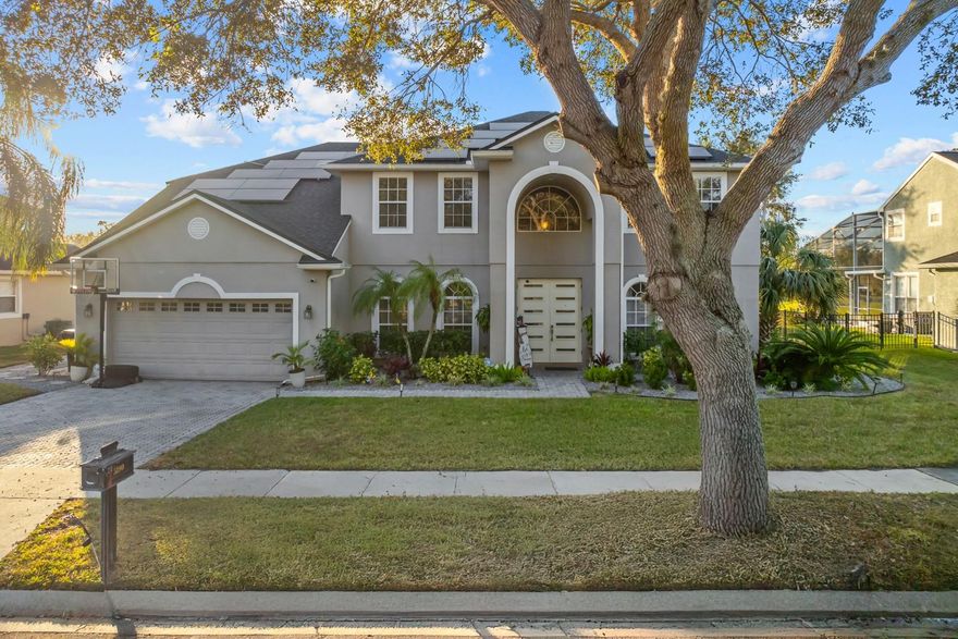 This Stunning Home with Water & Conservation Views in the Gated Forrestbrooke Community should not be missed. This breathtaking 6-bedroom, 4-bathroom home is perfectly situated on a little over a 1/4 acre in the prestigious gated Forrestbrooke Community. With 
panoramic water and natural conservation views, this residence offers both privacy and tranquility while being just moments away from major highways and the magical attractions of the Disney area. Upon entering, you are greeted by a spacious floor plan, ideal for modern living and entertaining. The upgraded kitchen features elegant granite countertops, stainless steel appliances, and plenty of cabinetry. It seamlessly flows into a large living room, creating the perfect space for gathering with loved ones. Sliding glass doors open up to the screen-enclosed pool and lanai area, where you can relax while enjoying serene water views and the surrounding conservation area. The stunning sunsets are sure to take your breath away. The luxurious master suite includes his-and-her walk-in closets, a spa-like bathroom with a garden tub, walk-in shower, and dual vanities, providing an exceptional retreat. Additionally, a second master suite with a private living area, bedroom, and full bath is located on the first floor—perfect for guests or multi-generational living. Upstairs, you'll find a large loft area, ideal for a home office or entertainment space, along with four generously sized bedrooms and two full bathrooms. This home also offers exceptional functionality with two bedrooms located on the first floor for ease of access. Whether you're hosting large gatherings or enjoying peaceful moments by the pool, this home provides the best of both worlds. Upgrades include: Roof - 2021, HVAC- 2023 (downstairs) and HVAC-2024 (upstairs), Hot Water Heater 2025 and Solar-2021. In addition to your private pool and lanai area, the community also features a community pool and also a community dock. Conveniently located near SR-429, SR-408, and the FL Turnpike, with easy access to shopping, dining, and entertainment, this property is a rare find in an unbeatable location. Don't miss your chance to own this gem. Schedule your private showing today and experience the ultimate in luxury living!