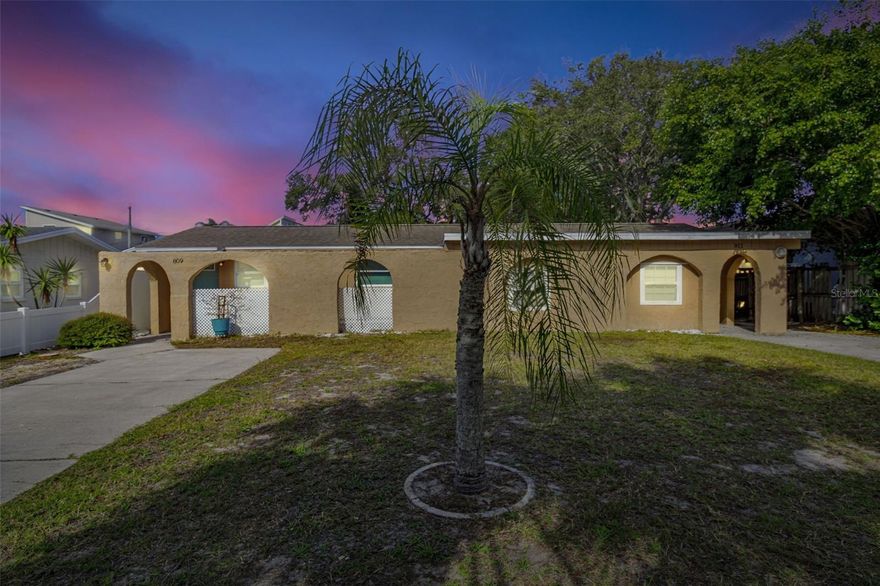 One or more photo(s) has been virtually staged. Welcome to your vacation destination or reside as a full time resident.  Located in the popular Palm Harbor area and Village of Ozona.  This duplex unit is 809 Illinois and there is plenty of parking and privacy in the background.  This charming one bedroom one bath unit has its own patio and storage closet with laundry room and storage unit.  The kitchen has a breakfast bar and overlooks the dining area and living area.  The bedroom is spacious with a large built-in closet for plenty of space for storage.  Explore the beautiful areas of the Pinellas Trail, Pop Stansell Waterfront Park, public boat launch and playground.  You will enjoy this poplar location and is 2 miles to the Honeymoon State Park and several restaurants and shopping to enjoy.  Call today for your private showing.