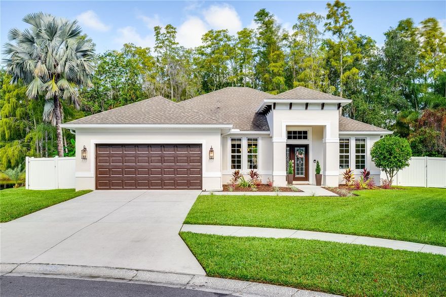 Discover refined Florida living in this newer 4BR/3BA + Office home, perfectly positioned on an oversized cul-de-sac lot in the highly desirable Country Place community. Built in 2018 and thoughtfully upgraded, this residence blends timeless elegance with modern convenience and comfort.

Step inside to soaring 11’4” ceilings, crown molding, and an abundance of natural light that highlights the home’s open-concept design. The gourmet kitchen features 42” custom soft-close cabinetry, granite countertops throughout, and stainless steel appliances (2023) — ideal for both casual family meals and elegant entertaining. The spacious primary suite offers a serene retreat with dual custom closets, his-and-hers granite vanities, an oversized walk-in shower, and an upgraded elongated toilet with bidet for added luxury.

Every detail has been carefully considered — from new elongated toilets in every bathroom to a Tesla charger, whole-home generator interlock, and new smart garage opener (2025). The exterior has been freshly painted (2025) and enhanced with new front landscaping for beautiful curb appeal. Enjoy the peace of mind of a digital front entry system and the classic charm of a white picket fence enclosing the backyard — the perfect backdrop for gatherings, pets, or future pool plans.

Located within walking distance of community parks, tennis courts, and playgrounds, this move-in-ready home offers the rare combination of privacy, luxury, and an unbeatable lifestyle. With no CDD fees and a low HOA, this is the ideal home for those seeking a refined yet relaxed Florida experience — a true picture of the modern American dream.