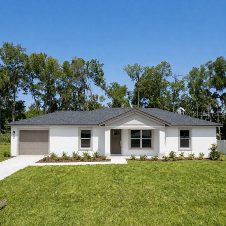 Under Construction. Home is under construction. Completion date May 2026. **PICTURES ARE OF A MODEL HOME SOME DETAILS MAY VARY** Discover
your ideal home with this charming new construction property, perfectly situated near the World Equestrian Center (WEC) in beautiful Ocala, FL.
This 3-bedroom, 2-bathroom home features a 1-car garage and offers a fantastic opportunity for first-time home buyers and investors
alike, with no HOA fees. Bright and airy open-concept living space, perfect for entertaining! Contemporary kitchen equipped with
stainless steel appliances, granite countertops, and ample storage! Comfortable master suite featuring a private bathroom and
spacious walk-in closet! Two additional well-sized bedrooms, ideal for family, guests, or a home office! Modern fixtures and finishes
throughout, ensuring a stylish and welcoming atmosphere! Conveniently located near the World Equestrian Center, a hub for
equestrian events and activities! Close to shopping, dining, and recreational options for an active lifestyle! Family-friendly
neighborhood with no HOA restrictions, offering flexibility for homeowners! This new construction home combines modern amenities
with an unbeatable location, making it a fantastic opportunity for both first-time home buyers and investors. Experience the best of
Ocala living, where comfort and convenience meet in a beautiful package.