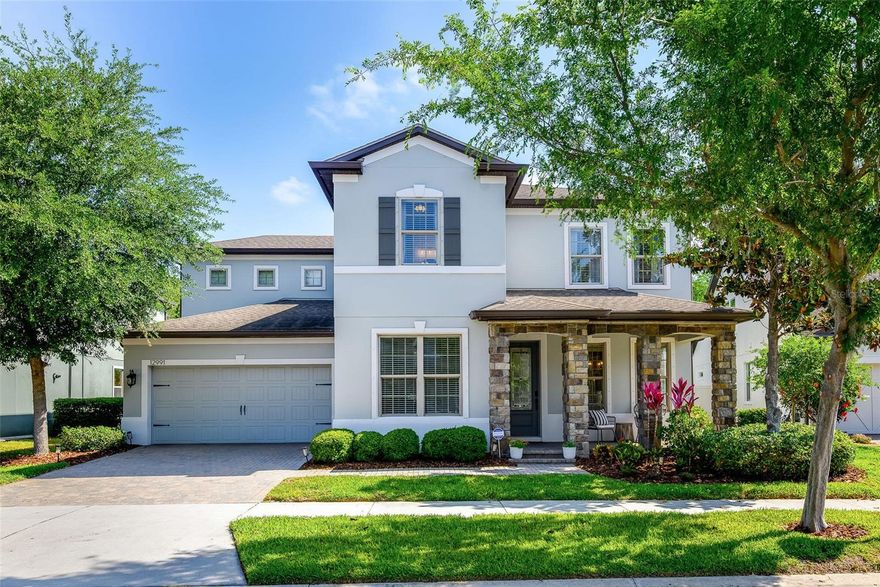 Located in Starkey Ranch, one of the areas most desirable master planned communities and zoned for all A rated schools, including the top rated Starkey Ranch K8, this gorgeous 5 bedroom, 4.5 bath pool home sits on a conservation lot and truly shows like a model. Along with custom woodworking, thoughtful upgrades, and beautifully finished spaces throughout, this open concept home features a formal dining room, a private office, a spacious loft, and a well designed mudroom with a built in desk. 8 foot doors are featured throughout both the first and second levels, adding to the spacious, upscale feel.

The gourmet, extended kitchen is the heart of the home, featuring premium finishes, abundant storage, upgraded lighting, a whole home water softener, reverse osmosis system, and a tankless hot water heater. The primary suite includes two walk in closets with a custom closet system, along with an ensuite bathroom featuring a large walk in shower.

Large double sliders open completely to the covered patio and pool area, creating a seamless indoor outdoor flow. The saltwater heated pool provides a private retreat with a sun shelf and custom water features. A dedicated pool bathroom with direct patio access makes outdoor living incredibly convenient. Top it off with a multi zone built in speaker system, you will have a seamless sound experience from the living room throughout the patio.

For extra peace of mind, the home features a whole home surge protector. A three car tandem garage rounds out this impressive home, offering the ideal blend of comfort, style, and modern convenience. And with access to parks, trails, community pools, neighborhood events, plus shopping and dining right within Starkey Ranch, you will enjoy one of the most sought after lifestyles in the area.