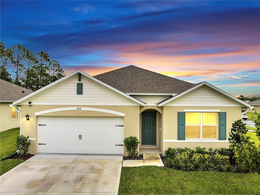 Welcome to this beautiful home in Sanford, built just over a year ago and offering modern design, comfort, and convenience. Situated on a desirable corner lot nearly a quarter acre in size, this property combines space, privacy, and an unbeatable location. Inside, you'll love the spacious kitchen with a large island, dedicated dining area, and a generous pantry for extra storage. The kitchen is outfitted with stainless steel appliances, perfect for both everyday use and entertaining. The primary suite is thoughtfully positioned at the back of the home for added privacy and features an en suite bathroom with a double vanity, a spacious shower/tub area, and a large walk-in closet. Additional highlights include a low HOA fee under $100, NO CDD, and proximity to everything you need. You'll be just minutes from Sanford International Airport, Lake Mary shopping plazas, and the charm of Historic Downtown Sanford.