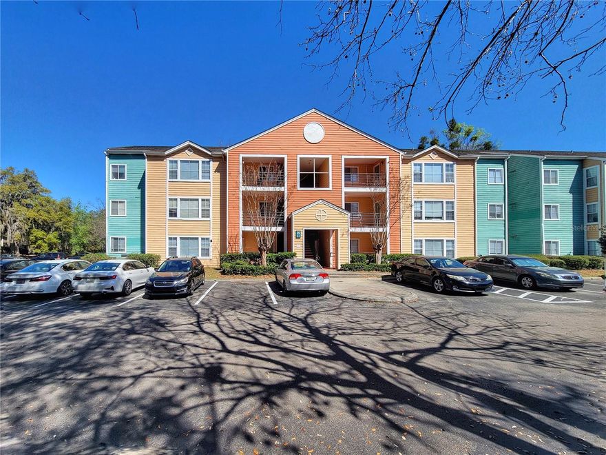 INVESTOR'S DREAM with over $30,000 in upgrades! 4-bedroom / 2-bathroom condo located less than half a mile from the University of Florida and UF Health – Shands Hospital, minutes from Butler Plaza, and offering quick access to I-75. This TOP FLOOR unit features luxury vinyl plank flooring throughout, along with renovated bathrooms with new walk-in shower enclosures, vanities, toilets, flooring, and lighting. New ceiling fans and upgraded lighting throughout plus a newer water heater (2021) for peace of mind. Each spacious bedroom offers a built-in desk and large closet, making it ideal for student living or working from home. The kitchen includes newer appliances, including a washer and dryer, as well as a brand new dishwasher installed in 2025. Additional upgrades include newer mirrored closet doors, and the entire unit was repainted from top to bottom just a few years ago. Community amenities include a pool, fitness center, basketball court, and sand volleyball court. The community is also located on several direct bus routes to UF, UF Health Shands, and major shopping areas, making it perfect for investment, your UF student, or both. Monthly association dues include high-speed internet and trash service. Move-in ready with a proven rental history. Currently leased for $2,209/month through July 31, 2026!