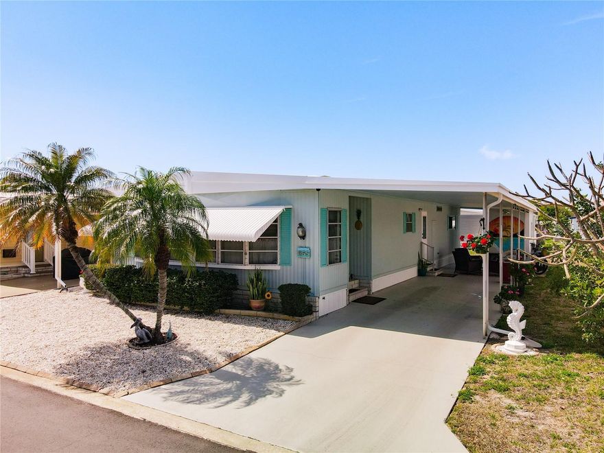 Welcome to Beachway Park, a charming 55+ resident-owned cooperative community in beautiful Gulfport! NO LOT RENT and low HOA fees of just $240 per month make the park quite popular as a snowbird residence or for full-time living! This doublewide home is MOVE IN READY, and is being sold mostly furnished! And the location of the home can't be beat- just 2 houses down from the clubhouse, pool, hot tub, and shuffleboard! The home is very open, with a large combination living/ dining room opening to a bright, welcoming Florida room (fully ducted, adding to the total living space under air). The kitchen has plenty of cabinets plus a pantry for storage, and also features an eat-in breakfast nook. Both bedrooms are a great size. The guest bathroom has been updated, and features a shower / tub combo plus additional linen storage. The master suite has a full ensuite bathroom with walk-in shower, plus walk-in shower for plenty of storage. The STACKABLE WASHER AND DRYER are found INSIDE the home, a huge bonus! Outside, the carport is extra long, allowing for a decent amount of covered seating space. An attached storage shed adds more storage. Recent notable updates include: fresh paint; new leaded glass exterior doors; new stainless gas stove (2025); new stainless dishwasher (2024) and new HVAC (2023). The home is also constructed with 3/4" plywood subfloors and 150 amp electrical service. The $240 HOA fee includes water, sewer, gas, trash, and grounds maintenance. The park is also located directly next to the Pinellas Trail (it's a 30 minute bike on the trail to downtown St Pete). It's also less than 30 minutes to either St Pete or Tampa airport, and 15 minutes from the beaches and NOT IN A FLOOD ZONE! This is a great home in a great community; schedule your showing today!