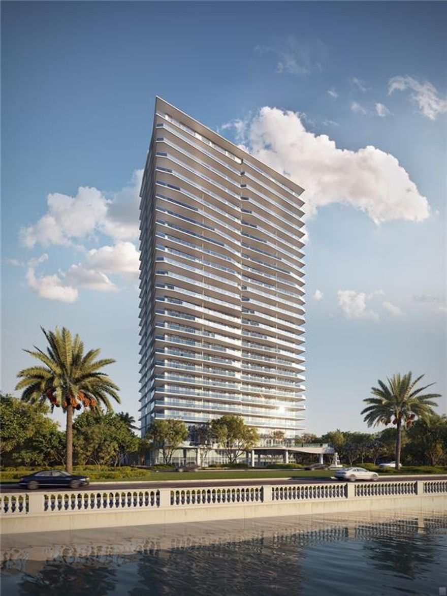 Pre-Construction. To be built. Soaring above the Iconic Bayshore Boulevard on Hillsborough Bay is The Ritz-Carlton Residences, Tampa, an oasis of sophistication that sets a new standard in exemplar design and gracious living. Inspired by the environment and composed for contemporary lifestyles, these breathtaking residences offer modern layouts, generous amenities, and unforgettable unobstructed Eastern views of Hillsborough open bay and downtown Tampa water views from all spacious tower balconies. In the evenings, enjoy gleaming Western sunset views on water from Floors 10 and up. 

The Residences will be characterized by striking contemporary architecture by world-class firm Arquitectonica, exquisitely appointed amenity spaces designed by award winning firm Meyer Davis Studio, and lush landscaping by renowned landscape artist, Enzo Enea. 

Residence 1603 is a flow-through floorplan offering a well-appointed 2,405 SqFt layout with 2 bedrooms, 2.5 bathrooms, plus a den.

Completed with generous 10’0” high ceilings, floor-to-ceiling windows offering breathtaking views, private elevator access and entry foyer, Sub Zero and Wolf appliances complemented by bespoke Stone or Quartz counter tops, custom designed Italian Cabinetry by ItalKraft, spacious walk-in closets, high-end Kohler plumbing fixtures, full-size top-of-the-line washers and dryers and a state-of-the-art wellness system.

Estimated Completion: 2024.