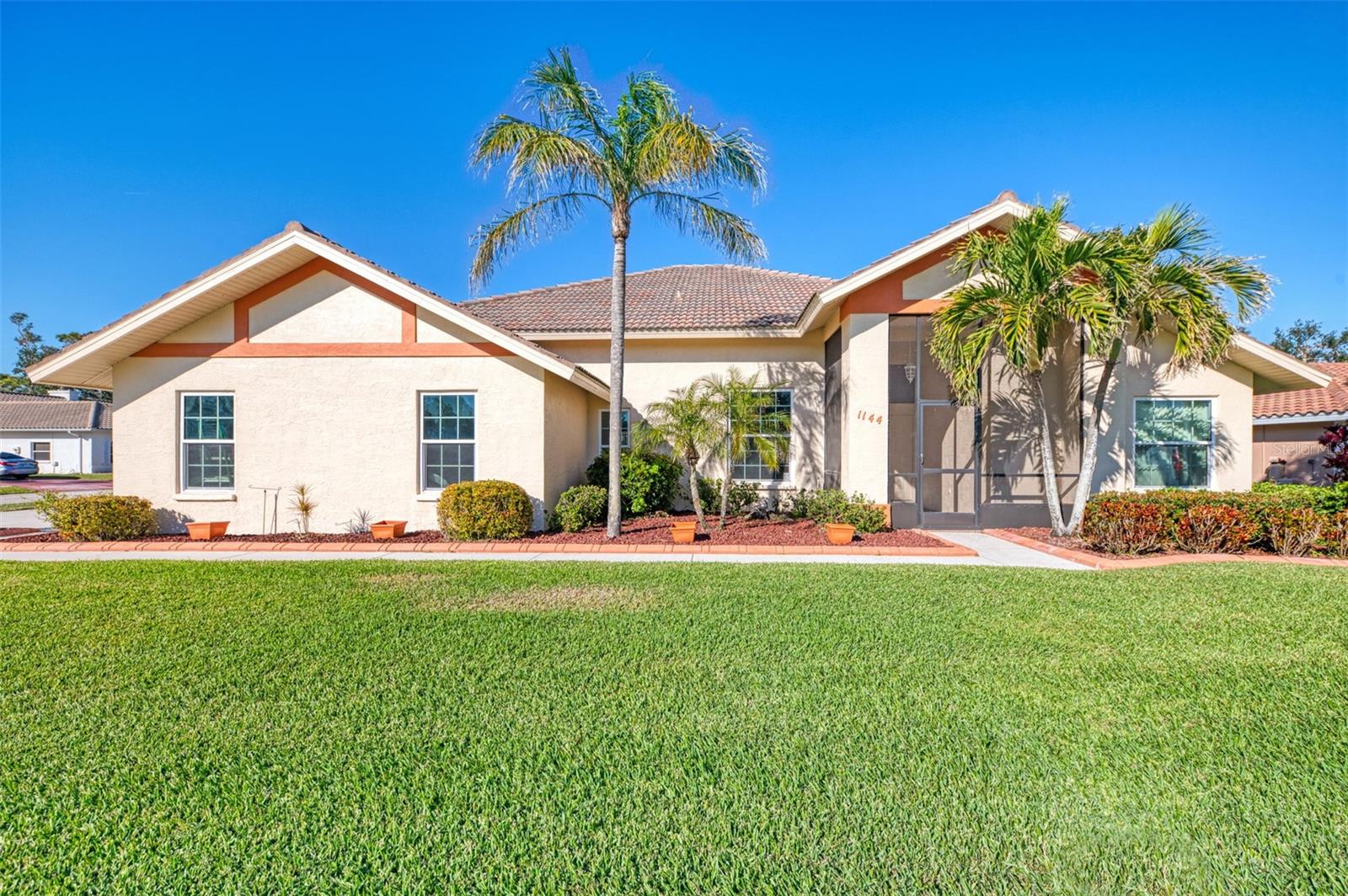 Don't miss this FRESHLY PAINTED INTERIOR beautiful home in the sought-after Laurel Woodlands community! This well maintained home is nestled on a spacious corner lot at the end of a peaceful cul-de-sac. With 3 bedrooms, 2 1/2 bathrooms and a den (office or 4th bedroom), has SOARING high ceilings and is waiting for you to call it home. The kitchen has ALL NEW STAINLESS STEEL APPLIANCES. Step outside and enjoy the Florida lifestyle with a heated pool that offers the flexibility of solar or electric heating. The WHOLE POOL SOLAR SYSTEM was replaced 1/24/2025, leaving the buyer with a full 12 year warranty! Updates providing peace of mind, include HURRICANE IMPACT WINDOWS AND DOORS in 2016, new roof in 2014, Storm shutters for all three sliders, back door and front door installed 2017, new garage door 2017, let's not forget a whole house alarm system conveys. This home offers comfort, peace of mind and curb appeal, all in a prime location close to shopping, dining and local amenities. Perfect place to call home! Be sure to view the Virtual Tour too!