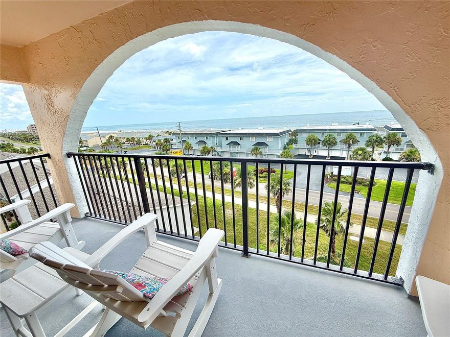 Amazing Ocean Views from your private, 2 bedroom 2 bathroom end unit at Tidewater Condominium! in Ponce Inlet Large master suite overlooks the ocean with private entrance to your balcony. All new carpet. Open parking. A/C 2022. HOA dues include Cable & Internet. Spacious pool area. Great unit for future rental income. Many future bookings that seller will transfer to new owner. Full size washer/dryer room in your unit. Easy access to the beach across the street. Comes Furnished! Close to shopping, restaurants/bars, marina & the famous Ponce De Leon lighthouse!