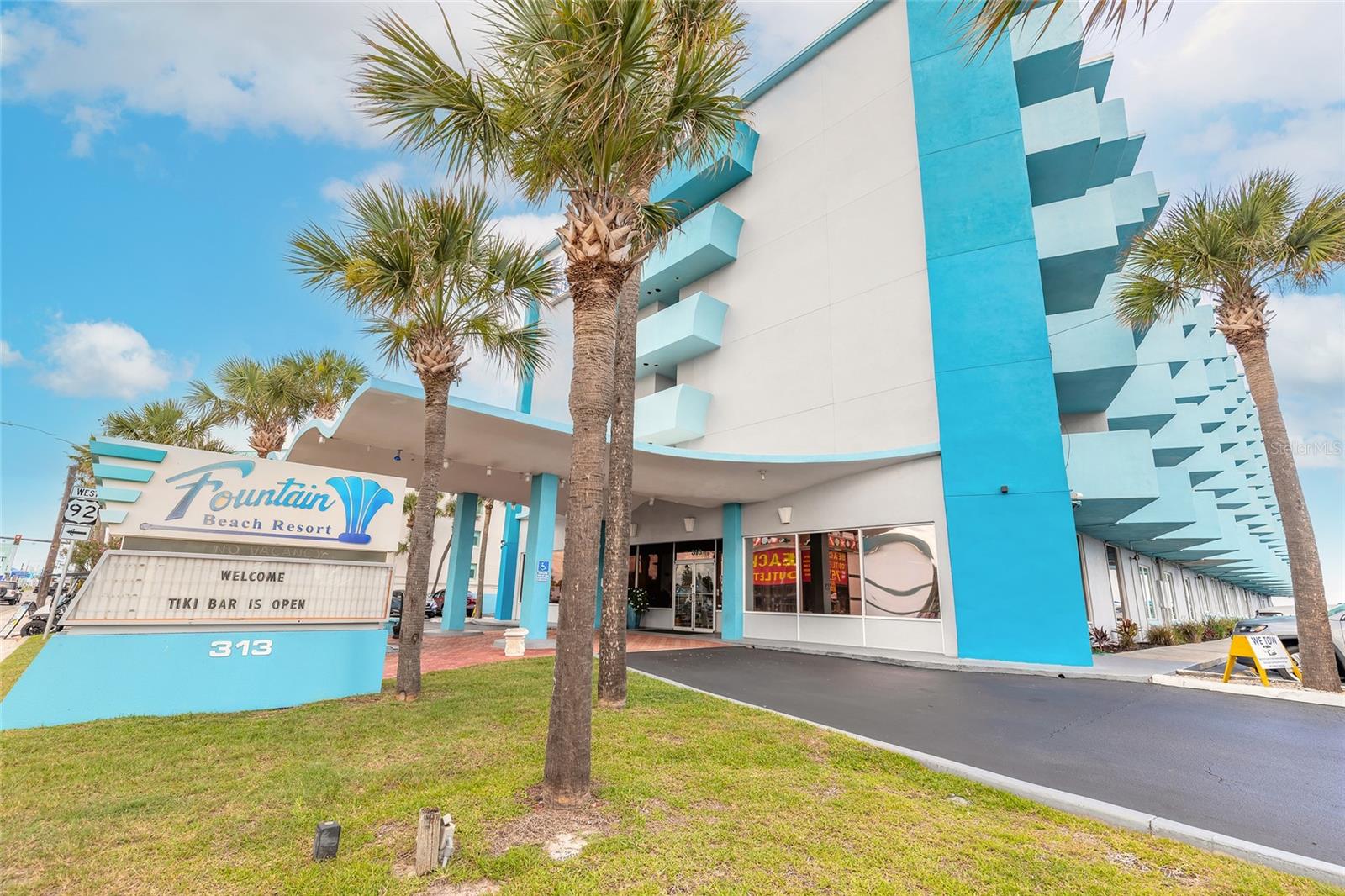 PRICE IMPROVEMENT - Looking for a beachfront getaway that earns income when you're not using it? Welcome to this beautifully updated double unit at the Fountain Beach Resort, located right on Daytona's World-Famous Beach. This spacious condo has been tastefully renovated with new windows, doors, kitchen, bathrooms, and more—making it move-in or rental ready. Enjoy a prime location just steps from the Ocean Center, Main Street, the Bandshell, and all the vibrant attractions Daytona Beach has to offer. The monthly maintenance fee covers all utilities and includes access to resort-style amenities such as a 24-hour front desk, oceanfront pool and hot tub, fitness center, guest laundry, an on-site restaurant, and a tiki bar. Whether you're looking for a vacation retreat, a short-term rental opportunity, or both—this unit is priced to sell and ready to go. Don't miss your chance to own a slice of paradise with income potential!