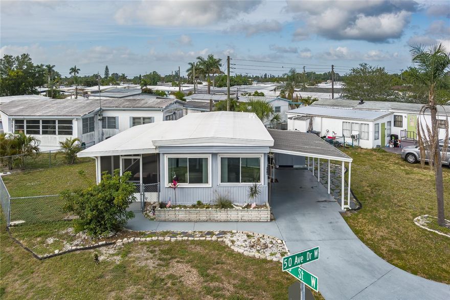 Discover a move-in-ready, fully furnished home offering comfort and convenience in a welcoming 55+ community, perfect for those looking to escape colder climates and enjoy a relaxed lifestyle year-round or seasonally. This land-owned property (no lot lease) provides added value and flexibility, including rental opportunities and a pet-friendly setting with a fenced yard ideal for your furry companions. Situated on a desirable corner lot, the home features significant recent updates, including a brand-new roof installed in 2025, giving peace of mind to its next owner. With a low monthly HOA of just $130, this property combines affordability with ease of living. Its prime location near Sarasota–Bradenton International Airport, as well as a variety of shopping and dining options, makes it an exceptional choice for both convenience and lifestyle.