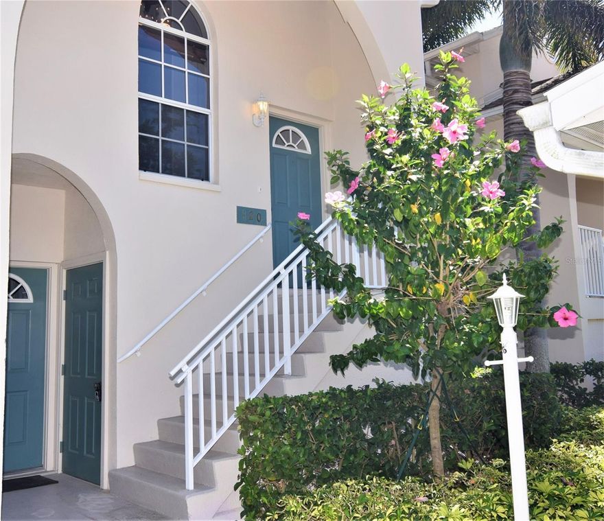 Welcome to this Palmer Ranch Beauty. 3 Bedrooms, 2 Baths, 2nd Floor  corner condo with no one above you. Vaulted ceilings give a nice airy feeling to this home. Off the kitchen is a large walk-in pantry with shelves and drawers for all your supplies. A large Walk-in Closet with plenty of hanger space is in the Primary Bedroom. For your comfort, Ceiling Fans are in all the rooms. The 3rd bedroom can also be used as an office. No Carpet anywhere! All Rooms have easy care laminate flooring. Plus, a full sized washer & dryer included. Newly painted, this condo also comes with 2 assigned parking spots. Pinestone at Palmer Ranch is the Premier gated resort style community in Palmer Ranch. Featuring an Olympic sized pool, spa, fitness center, walking trails, tennis courts, card room, library, and a ½ basketball court. All this is right next to the condo. Located only 1 mile from Costco, Pulbix and more shopping and the Legacy Trail is nearby. Our #1 Siesta Beach is an easy drive away.  This condo is conveniently located at the front of the community by the clubhouse and pool. Sorry no pets and no smoking.