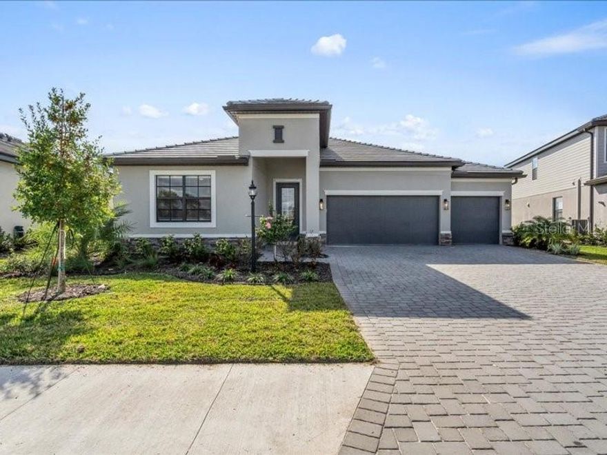 RARE FIND!  The largest ranch home in Lorraine Lakes, the Richmond model, and upgraded to perfection.  This POOL & SPA home upgrades include luxury bathroom finishes, LVT flooring, decorative applied molding walls, coffered and wood planked ceilings, and upgraded light fixtures throughout. Lakewood Ranch is recognized as the number one selling master planned community, and Lorraine Lakes helps set the standards to make that recognition possible. The HOA benefits include lawn maintenance, irrigation, cable, internet, 3 entrances, many common areas, gate guard, and 24-hour security. The amazing resort style town center features amenities including a full-service restaurant, tiki bar, arcade, gym, fitness center, saunas, pickle ball, tennis, volleyball, resort pool, lap pool, and splash pad to name a few. Lorraine Lakes flourishes with walking paths and lovely lakes including the main pond with dock, and fishing is permitted. Don’t miss the opportunity to rent this villa home located in the heart of Lakewood Ranch conveniently located to shopping, restaurants, A-rated schools, championship golf courses and a short drive to the famous beaches of the Gulf Coast. This home and community will make coming home feel like you're on vacation every day. MOVE IN READY!