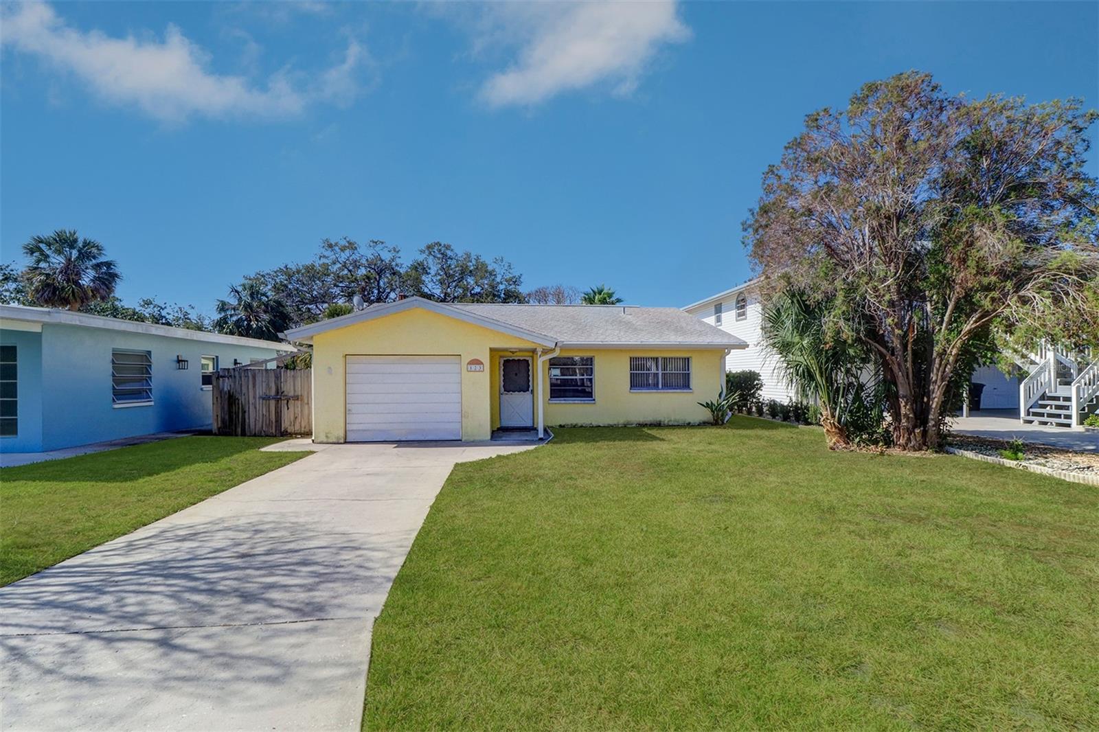 Excellent opportunity to transform this 1434 square foot home to be your dream beach retreat, or to be used as an excellent income generating property. Home was flooded during Hurricane Helene. Drywall was removed and mold remediation was done. A recent ACV appraisal is available which should allow for renovations per FEMA guidelines. Buyer and/or buyers agent to research permitting requirements for renovations. Existing floorplan can be easily recreated or use the opportunity to make personal changes. Raised A/C system is still operational. 1 car garage with laundry. A large covered porch allows access to the backyard. Home is just a short walk to the beach and beautiful waters of the Gulf of Mexico. Walk, ride golf carts or bikes to parks, playground, pickleball/tennis courts, baseball field, skateboard park and Beach Art Center. Dog park/Nature Preserve is close by. Many town events throughout the year both on and off the beach. Enjoy some of the best restaurants and beach bars you’ll ever find in peaceful Indian Rocks Beach.