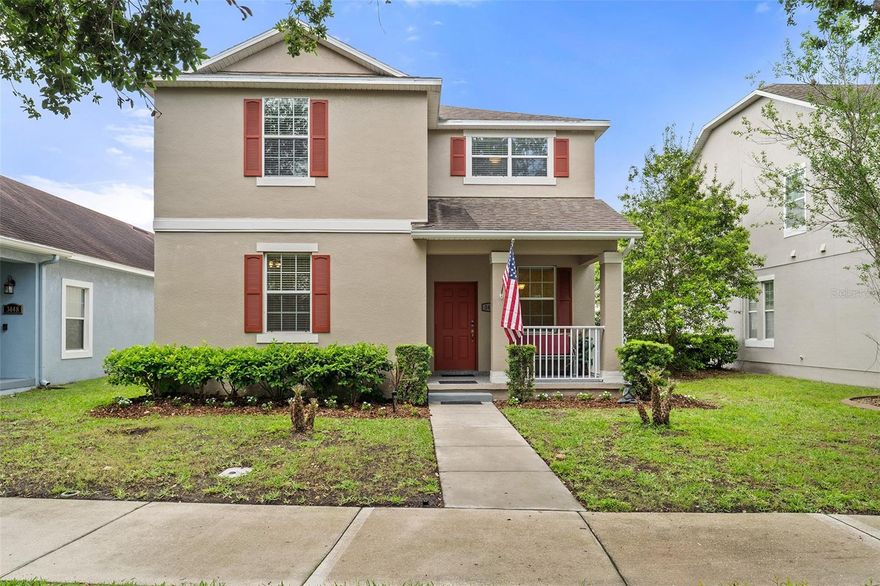 Wow! This spacious 6 bedroom, 3 bathroom home is perfect for a growing or multi-generational family! Featuring a 2-car garage with convenient alley access and a charming rocking chair front porch, this home welcomes you with both comfort and style. Step inside to find a thoughtfully designed layout with both a formal dining room and a cozy dinette area, ideal for everyday living and entertaining. The kitchen is the heart of the home, showcasing granite countertops, wood cabinetry, recessed lighting, a closet pantry, a large island, and a built-in desk space, perfect for staying organized while staying connected. The first floor offers two bedrooms and a full bathroom, providing flexibility for guests, in-laws, or a home office. Upstairs, you’ll love the expansive loft area, perfect for a game room, media space, or additional living area. The owner’s suite is a relaxing retreat, featuring a large walk-in closet, tray ceiling, dual sink vanity, garden tub, and separate shower. Three additional bedrooms and another full bathroom upstairs provide plenty of room for everyone. This home offers space, functionality, and comfort ready for you to make it your own! Ideally located near Harmony Community School, this home offers golf-cart-more friendly access through a nearby tunnel to Harmony Middle and Harmony High School. Residents enjoy exceptional amenities including Buck Lake with community pontoon boats, kayaks, canoes, and a fishing pier, along with resort-style pools, dog parks, playgrounds, walking trails, a fitness center, and bike paths. Enjoy easy golf cart rides to the neighborhood coffee shop, pizza restaurant, and Mexican dining. Conveniently located near Orlando International Airport, Medical City in Lake Nona, and Florida’s East Coast beaches, Harmony offers the perfect blend of lifestyle, nature, and location. Don’t miss your opportunity to own this move in ready home. Schedule your private showing today! Buyer to verify all room measurements.