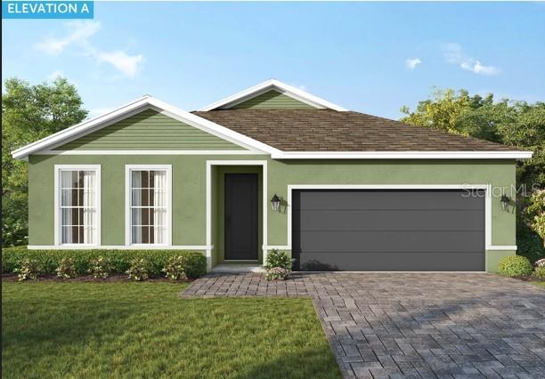 Pre-Construction. To be built. The Lark is a stylish single-story home offering 4 bedrooms, 2 bathrooms, a covered lanai, and a 2-car garage. There’s still time for buyers to make it their own by selecting from curated design packages, ensuring the home reflects their unique style. Inside, soaring 9'4" ceilings and abundant natural light create an open, airy feel. The kitchen features stainless steel appliances, a gas range, walk-in pantry, and generous storage—with an optional gourmet upgrade for the chef at heart. The private primary suite includes a walk-in closet, dual vanities, and a walk-in shower, while additional bedrooms provide space for family, guests, or a home office. From the brick-paved driveway to the oversized homesites, every detail delivers style and curb appeal. Located in Eden Crest, homeowners enjoy resort-style amenities—zero-entry pool, cabana with grills, playground, dog park, and scenic trails. DISCLAIMER: Photos and/or drawings of homes may show stock photos and upgraded landscaping, elevations, and optional features that may not represent the lowest-priced homes in the community. Pricing, Incentives and Promotions are subject to change at anytime. Promotions cannot be combined with any other offer. Ask the Sales and Marketing Representative for details on promotions.