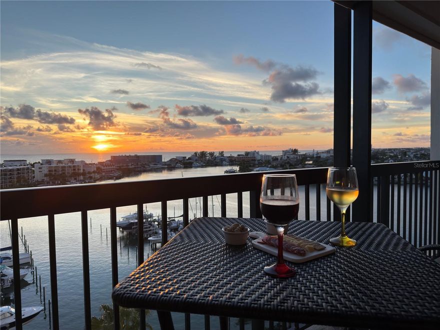 Fully Furnished Seasonal Rental! Available Winter 2026. Welcome to your slice of paradise on the 9th floor of the prestigious Courageous Building at the St. Pete Beach Yacht & Tennis Club. This beautifully appointed unit offers sweeping westerly views of the Gulf of Mexico, Blind Pass Waterway, and the marina—perfect for soaking in unforgettable sunsets from your open balcony. Step inside to find comfortable furnishings in a turn-key space designed for relaxation. Located in a gated community, residents enjoy access to an array of amenities including a heated waterfront pool and whirlpool spa, clubhouse, fitness center, and tennis courts.