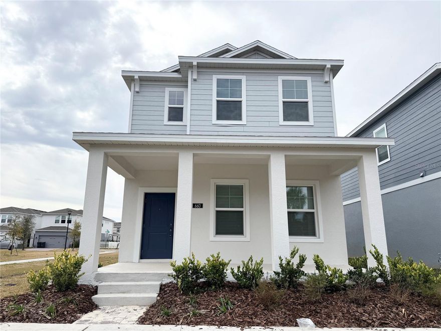 BRAND new two story home located in Rivington community. This Home features a cozy and comfortable flooring plan- 4 bedrooms, 3 FULL bath.NO front neighbor, HUGE yard  It features a large first-floor foyer and family room right inside the entry, a kitchen for inspired cooks,DOWN stairs has a bedroom with full bathroom and a lanai for outdoor living. Stainless appliances, washer and dryers are all brand new. Upstairs are two secondary bedrooms and the lavish owner's suite with a full-sized bathroom. Residents enjoy a relaxing resort style swimming pool, Clubhouse and playground. Enjoy DeBary and nearby nature reserves and parks like Gemini Springs Park for hours of outdoor recreation. With the nearby Sunrail Station, even more is at your fingertips. DeBary is the gateway to southwestern Volusia County, with direct access to I-4 and U.S. Highway 17/92 and serves as a corridor between Orlando, close to lake Mary, Sanford, and Daytona Beach. Plus GREAT school zone! Come see this home and make it yours!