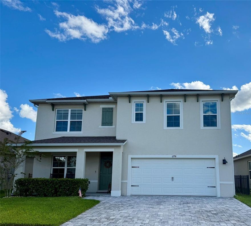 Beautiful Home for Rent in Harmony West! Welcome to this stunning 5-bedroom, 3-bathroom home with a flex room, thoughtfully designed to offer comfort, space, and modern living for the whole family. The open-concept layout features elegant laminate flooring throughout the living, dining, and kitchen areas — creating a bright and inviting space that’s perfect for entertaining or relaxing. The first-floor bedroom and full bath are ideal for guests or multi-generational living. Upstairs, you’ll find a spacious master suite, three additional bedrooms, and a versatile loft that can easily serve as an office, playroom, or TV lounge. Enjoy the convenience of smart home technology, allowing you to control lights, locks, and temperature right from your phone. Step outside to your private fenced backyard, featuring an extended patio, a beautiful water fountain, and a charming gazebo overlooking a peaceful pond view — the perfect setting for family gatherings or relaxing evenings outdoors. Located in the desirable Harmony West community, residents enjoy resort-style amenities including a sparkling pool, fitness center, clubhouse, playground, and splash pad. This home offers a prime location, close to Lake Nona, Downtown St. Cloud, shopping centers and, hospitals — everything you need just minutes away. Don’t miss out—schedule your private tour today and make this beautiful house your next home!