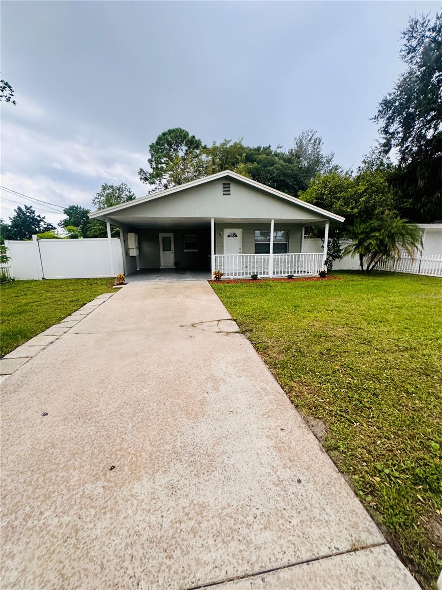Come check out this gorgeous 3 bedroom, 2 bathroom in East Dale Acres! This home is turn-key and ready for its next owners. From the second you pull up you'll be charmed by the white picket fence out front, convenient carport with cabinets, and a cozy front porch. Freshly painted interior with open living area allows you to customize to your liking. Enjoy updates such as a brand new kitchen with stainless steel appliances, new luxury vinyl flooring throughout for effortless upkeep, never vanities in bathrooms, and more!! Master bedroom features en-suite bathroom and walk-in closet. Large, privacy-fenced backyard with storage shed, barbeque area, and side patio off the dining room! Roof 2018, water heater 2021, electrical panel 2016, and AC 2015 so enjoy peace of mind on large ticket items! See it for yourself before it's gone!