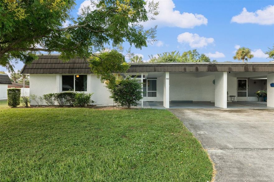 Welcome to your perfect Florida retreat! This beautifully maintained 2-bedroom, 2-bathroom villa is nestled in the heart of central Sarasota within a vibrant and active 55+ community. Offering the perfect blend of comfort and convenience, this partially furnished home is ideal for seasonal or year-round living. Step inside this light and bright home with numerous upgrades, including luxury vinyl flooring with air guard underlayment throughout, Soft-lite impact windows, new A/C compressor in 2025, laundry room was upgraded with new drywall, washtub with tile backsplash and painted floor, both bathrooms were updated with new vanaties and toilets, front entryway is screened in creating additional privacy, pavers and gutters. The spacious primary suite features a walk-in closet and a private en-suite bathroom with wheelchair accessible shower, while the guest bedroom offers flexibility for visitors or a home office. Enjoy your morning coffee or evening dinners on the enclosed lanai, or take advantage of the community’s amenities, which include a heated pool, shuffleboard, clubhouse with a kitchen, exercise room, game room and planned social activities from bingo night to potluck dinners. This is a community of neighbors who are friends. Located just minutes from downtown Sarasota, world-renowned Siesta Key Beach, shopping, dining, medical facilities, and cultural attractions, this villa offers the ultimate in low-maintenance Florida living. Move-in ready and waiting for you—schedule your showing today and start living your best Sarasota lifestyle!