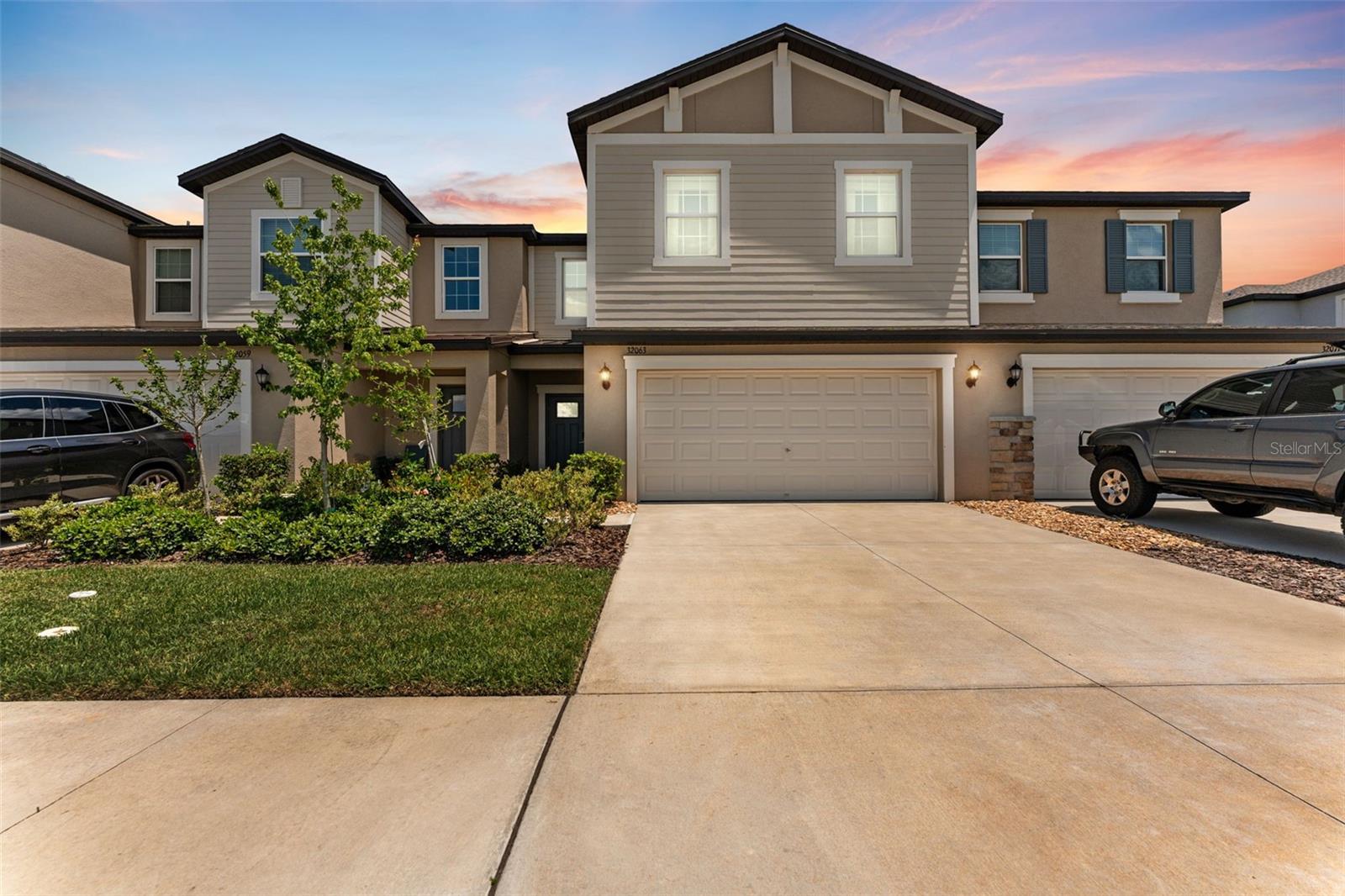 Absolutely Stunning! 3 BR/ 2.5 BA / 2 CAR GARAGE + LOFT townhome in the resort community of Mirada! This is one of the LARGEST TOWNHOMES in Mirada at over 2300 SF and is absolutely gorgeous! On one of the nicest lots featuring a LARGE BACKYARD with views of the tranquil pond. Practically brand new (built in 2023). This Luxury townhome comes with all the features you would expect from a new construction home including GE® Stainless steel Appliance package, Solid Stone Quartz Countertops w/ Modern Hardwood cabinetry, 16" ceramic tile on the entire downstairs, which opens to a covered outdoor lanai with NO BACKYARD neighbors, and views of the pond. The upstairs features a large master suite with VERY LARGE WALK-IN CLOSET, an ensuite bathroom with his & her sinks, walk-in shower and a LARGE LOFT that could be used as a Gym/Theater/Office area. Also upstairs is the INCLUDED WASHER & DRYER. This is the only model to feature a TWO CAR GARAGE. Rent Includes full access to the “Nation’s Largest Lagoon" the 15-acre Mirada Lagoon delivering a "beach lifestyle with swimming, kayaking, paddle-boarding and playing in the sand". The community has multiple paths and nature trails for walking and biking and is in an area known for its bird watching and native flora and fauna. Included in the rent is "ULTRA-FI" which is Mirada's FREE ULTRA FAST INTERNET (500/500 Mbps ULTRA fast internet) & free Spectrum Cable TV with 175+ Channels (1) HD Cable Box and (1) HD Cable Box with DVD & SHOWTIME®. The neighborhood also has a great kid's playground and a dog park. Mirada is minutes from I-75, placing it a short drive from downtown Tampa. Truly a stunning home!