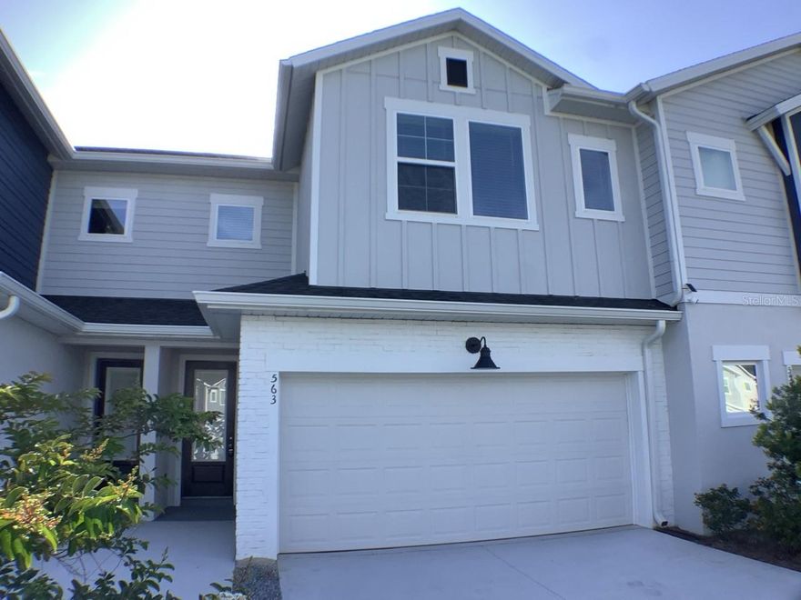 Move in Ready This beautiful brand new townhome in David Weekly Homes Astera community. Featuring 3 bedrooms and 2.5 bathrooms, you'll love the open concept living space this townhome offers.Situated in the heart of Lake Mary, FL, within the Lake Mary Wellness & Technology Park. Minutes from I-4.  Excellent Seminole county schools in the neighborhood. Located across from shopping, restaurants and businesses.   Tiled dowstaris. Open kitchen concept that flows into the family room and continues to the nook. The kitchen features an oversized island with seating area, quartz countertops, 42" wood cabinets, all new stainless steel GE appliances and a pantry.   The home comes with two attached garage and extra large driveway to park another 2 cars.  Lawn maintenance is included. Community dog park.  

DISCLOSURE:  The water bill back monthly.