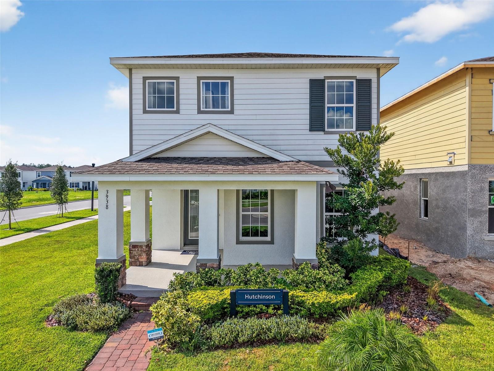 Welcome to your new Central Florida home! This never-lived-in gem has been used as the Hutchinson model for the Parkview Preserve community by Ryan Homes, their most popular floor plan! This corner lot home offers an open concept that is perfect for both everyday living and for entertaining. You'll enjoy a great view from one of the few covered front patios in the community, which is adorned with beautiful stone. The study/den at the front of the home can be used as a TV room, home office, workout room, or playroom. The comfortable living room/dining room combo opens to a covered side lanai. The fully-appointed kitchen includes a double oven, a gorgeous quartz island, and high end backsplash. This home includes a Level 3 design package, so there are upgrades galore! As you ascend the stairs, you'll admire the beautiful iron railing that leads to the spacious loft. All bedrooms are upstairs, making the second floor a private retreat with the primary en suite on one side and the other two bedrooms on the other. The laundry room is also conveniently located on the second floor. Back on the first floor, you also have storage space under the stairs and a half bathroom. The 2-car garage is at the back of the home, and the smart garage door opener and thermostat are WiFi-enabled. Your new lifestyle is complete with a community pool, cabana, playground, dog park, and walking/biking trails. Conveniently located near SR-429, you'll have easy access to all that Central Florida has to offer. Kelly Park Crossing and Publix are just two miles away, and the new Wyld Oaks Town Center is being built right next door! Why wait to build when you can make this better-than-new home yours today? Schedule your private showing before this rare find is gone!