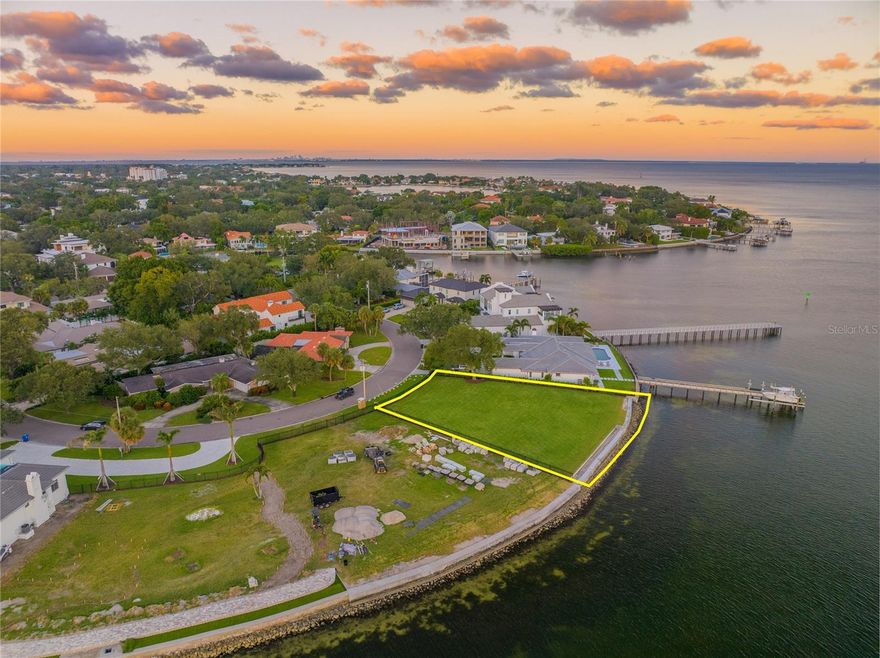 Breathtaking, unobstructed views of the glorious turquoise waters of Tampa Bay and the city skyline of St. Petersburg. Quite simply the most amazing piece of waterfront land in Pinellas County. There isn't a comparable property on or off the market today that enjoys the views that this spectacular lot does. Featuring 134 feet on sailboat-depth water and a lot size of 15,926 square feet, this rare opportunity is for that special buyer searching for the ultimate trophy land on which to build an extraordinary home.