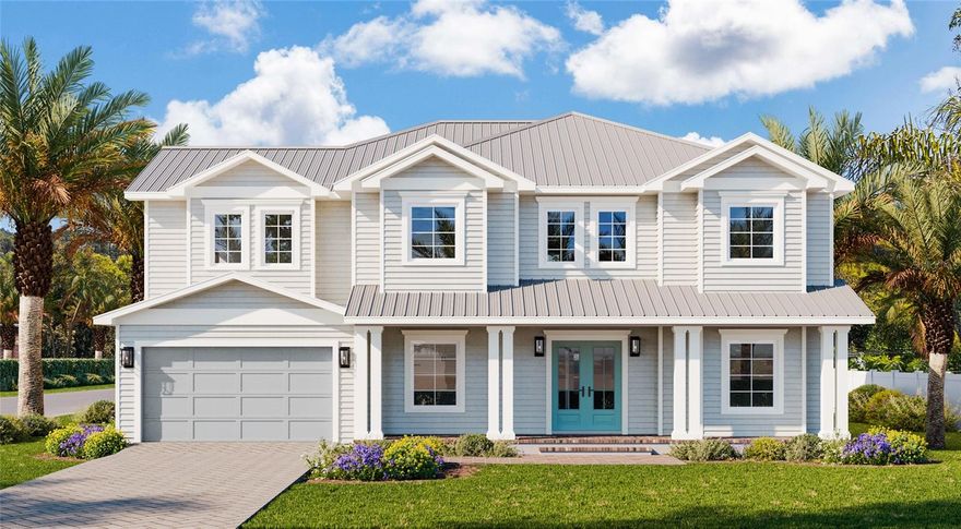 Pre-Construction. To be built. This 5-bedroom, 6 full and 2 half-bath, 5,230 sq. ft. luxury residence is set on an oversized 78x138 corner lot in South Tampa. Zoned for Grady Elementary, Coleman Middle, and Plant High School, and located in preferred Flood Zone X, the property combines prestige, convenience, and peace of mind. Offered for a limited time as a pre-construction opportunity, buyers will have the ability to select all interior and exterior finishes, creating a home that is entirely their own. Southerlyn Homes never builds the same house twice, and this residence showcases a one-of-a-kind design with bespoke architectural details and thoughtful spaces throughout. A highlight of the plan is the attached in-law suite, featuring its own separate entrance, private driveway, and dedicated two-car garage. Combined with the primary two-car garage, the home offers a rare total of four garage spaces. This configuration provides true multi-generational living, private guest accommodations, or a flexible home office setup unlike anything else in the market. Crafted with timeless curb appeal and enduring construction, the home features 2-story block construction, Hardie siding, impact-rated windows and doors, elevated foundation, and a standing seam metal roof. Inside, 10-foot ceilings, 8-foot solid-core doors, and expansive windows create a light-filled, open atmosphere. The first floor is anchored by a chef’s kitchen with oversized island, quartz countertops, working kitchen, butler’s pantry, breakfast nook, and formal dining room. The open family room transitions seamlessly to the lanai and outdoor living. The downstairs primary suite includes a spa-inspired bath with soaking tub and dual walk-in closets. A powder bath serves the main level, while a dedicated pool bath provides convenient access from the outdoor areas. Upstairs, four additional bedrooms with en-suite or shared baths are complemented by a large bonus room and study. A detached 433 sq. ft. casita with kitchenette, full bath, and private garage expands the living experience even further—ideal for guests, extended family, or work-from-home needs. Designed for Florida living, the covered lanai includes a full summer kitchen and overlooks the custom pool and spa. Altogether, this residence is not just another new build—it is a singular, fully custom home that reflects the Southerlyn Homes standard: luxury re-imagined, never repeated. At this stage, buyers will collaborate directly with Southerlyn’s interior design team to select every finish and tailor the home to their personal vision. This rare opportunity blends the assurance of new construction with the creativity of a true custom build. Set within one of South Tampa’s most desirable neighborhoods, the residence is minutes from Hyde Park, Downtown Tampa, and Tampa International Airport, while zoned for top-rated schools. With its oversized corner lot, private casita, dual driveways, and rare four-car garage capacity, this home offers a level of flexibility and luxury unmatched in today’s market. Southerlyn Homes is committed to delivering residences that are never repeated—each one a signature design crafted for the way you live.